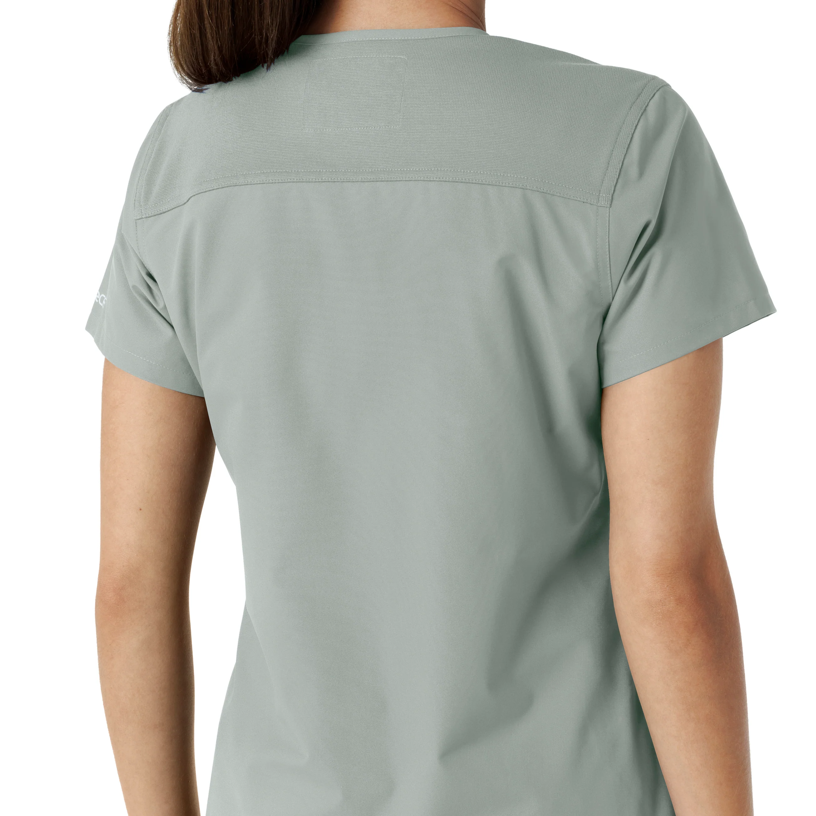 Carhartt Force Essentials Women's V-Neck Knit Panel Scrub Top - Grey - Image 8