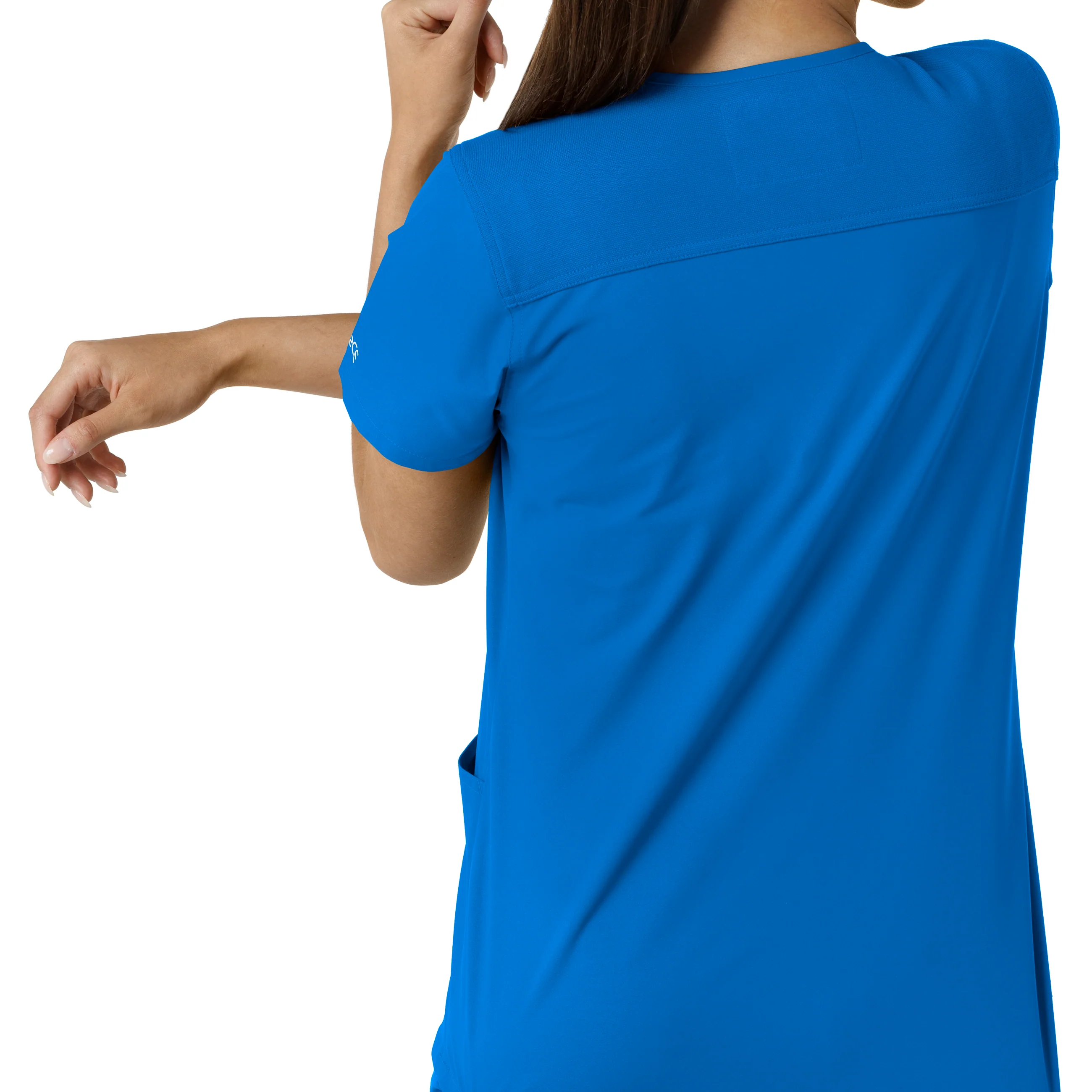 Carhartt Force Essentials Women's V-Neck Knit Panel Scrub Top - Royal - Image 10