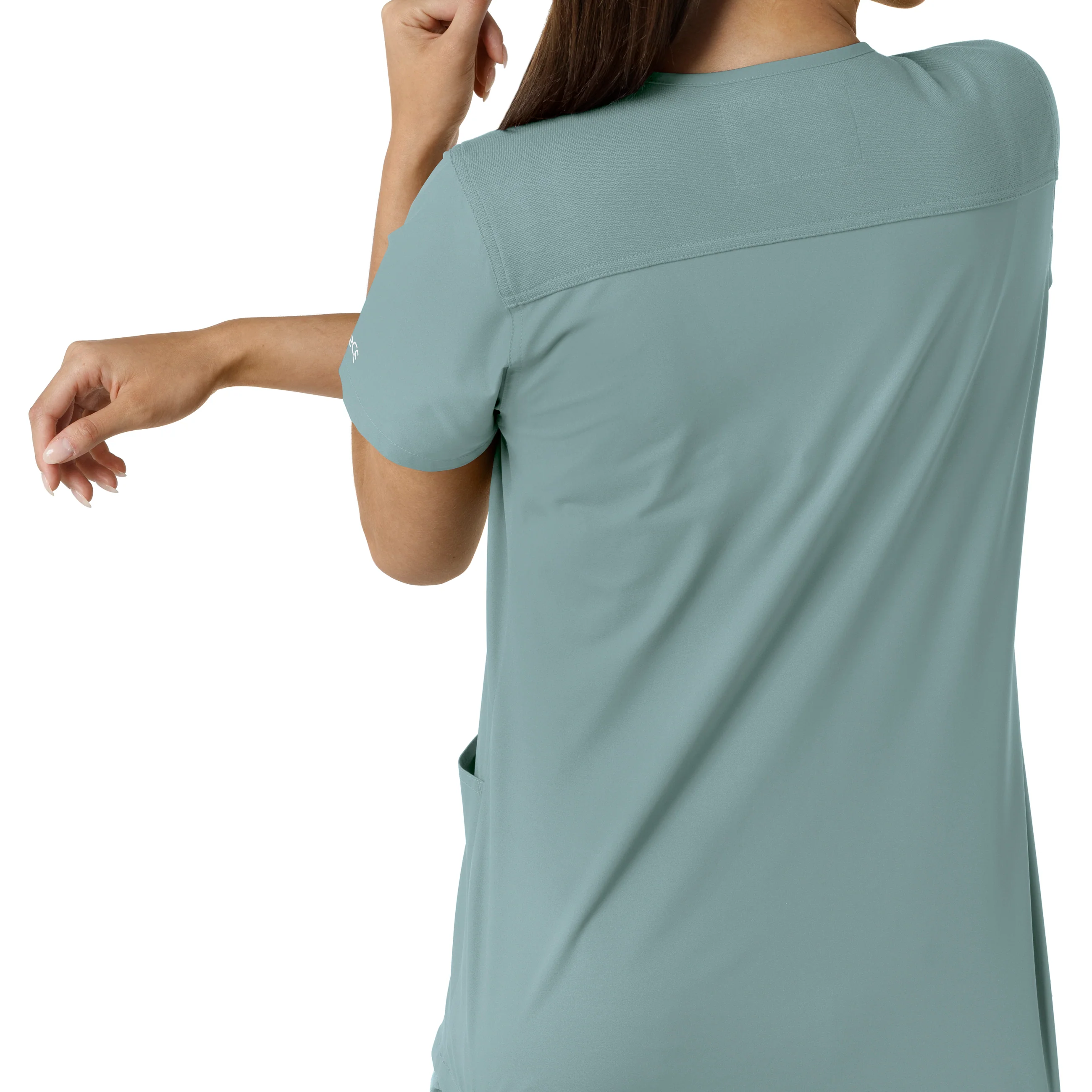 Carhartt Force Essentials Women's V-Neck Knit Panel Scrub Top - Summer Blue - Image 10