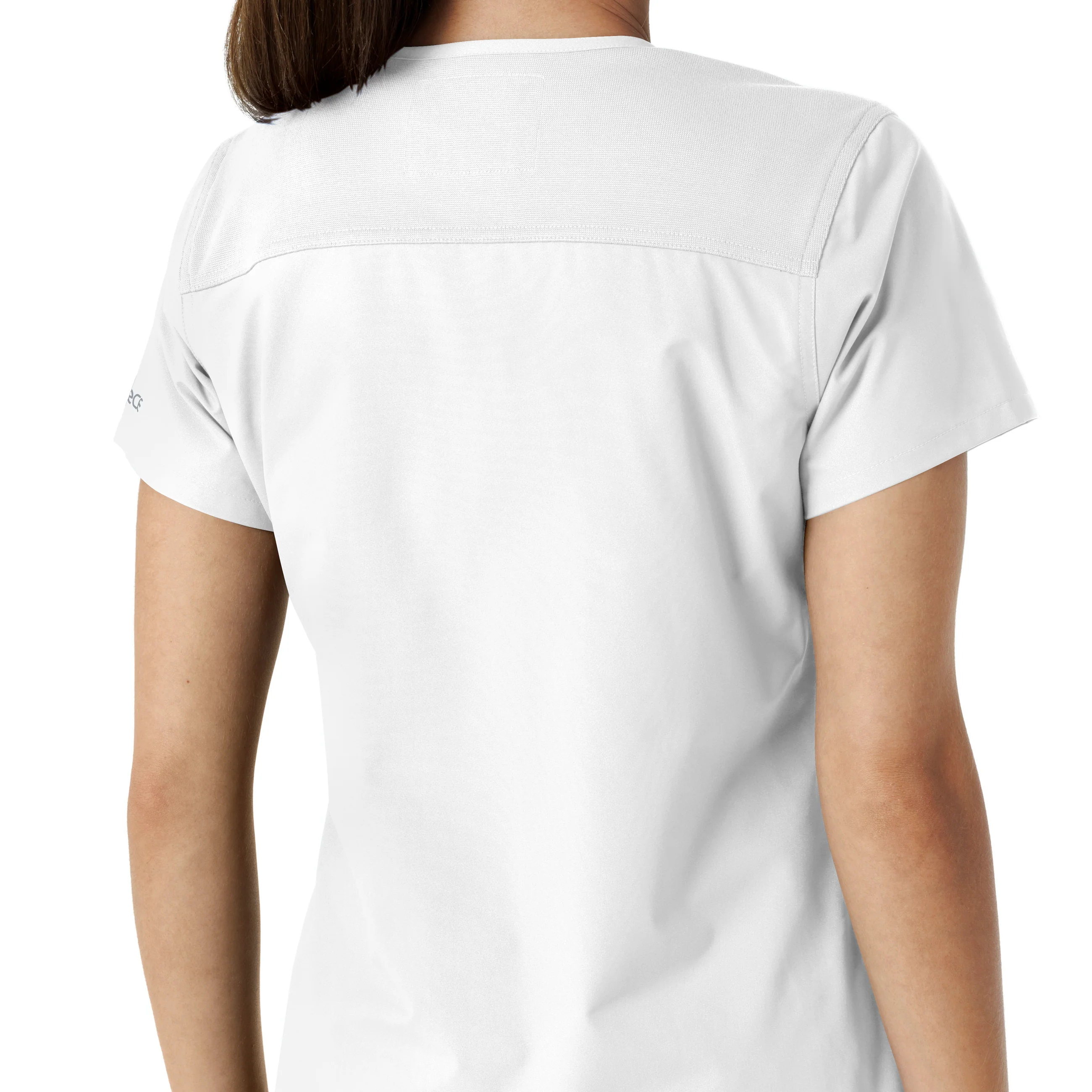 Carhartt Force Essentials Women's V-Neck Knit Panel Scrub Top - White - Image 8