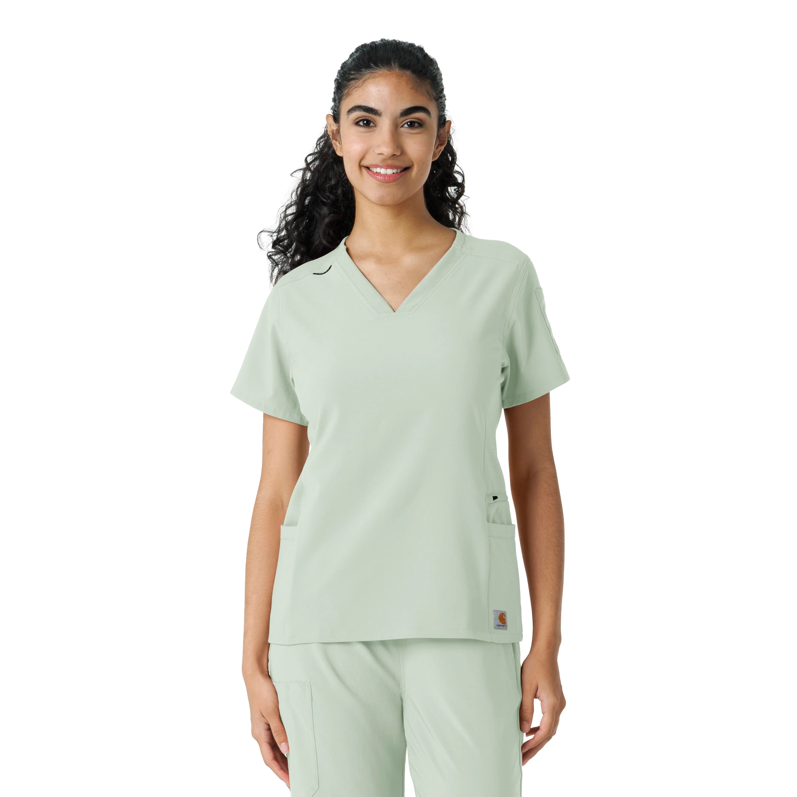 Carhartt Force Cross-Flex Women's Knit Panel Scrub Top - Big Sky