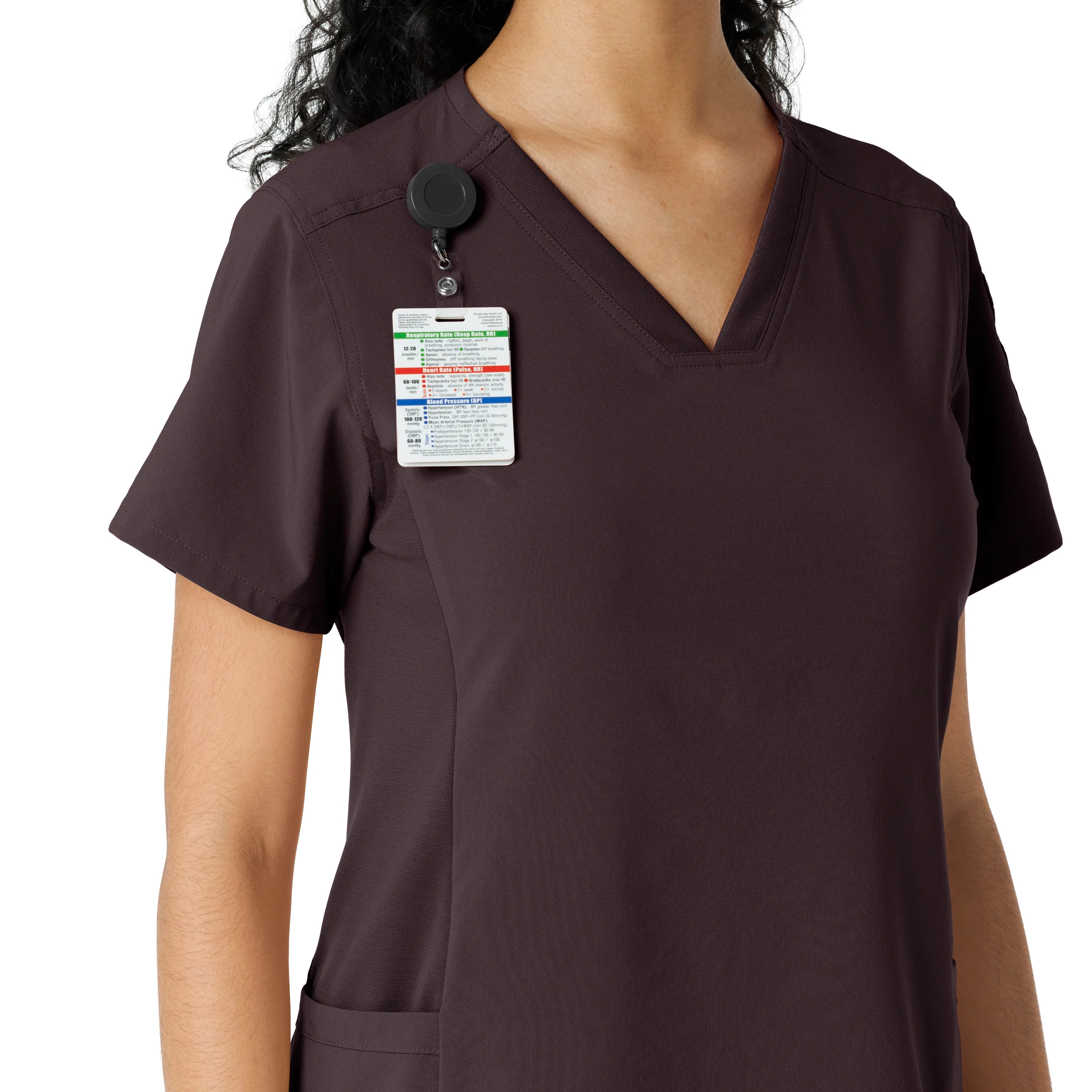 Carhartt Force Cross-Flex Women's Knit Panel Scrub Top - Dark Sepia - Image 6