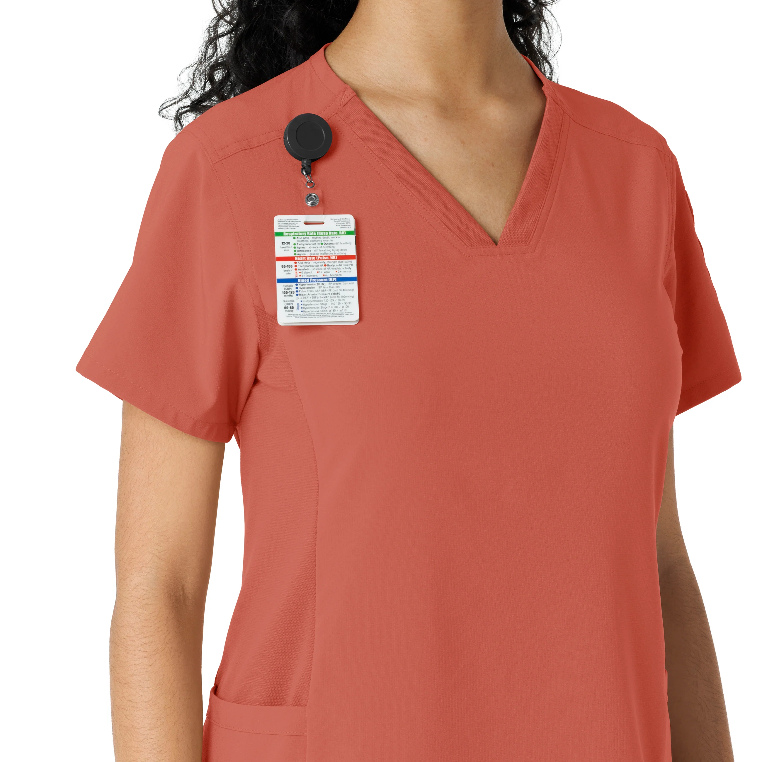Carhartt Force Cross-Flex Women's Knit Panel Scrub Top - Dusty Cedar - Image 6
