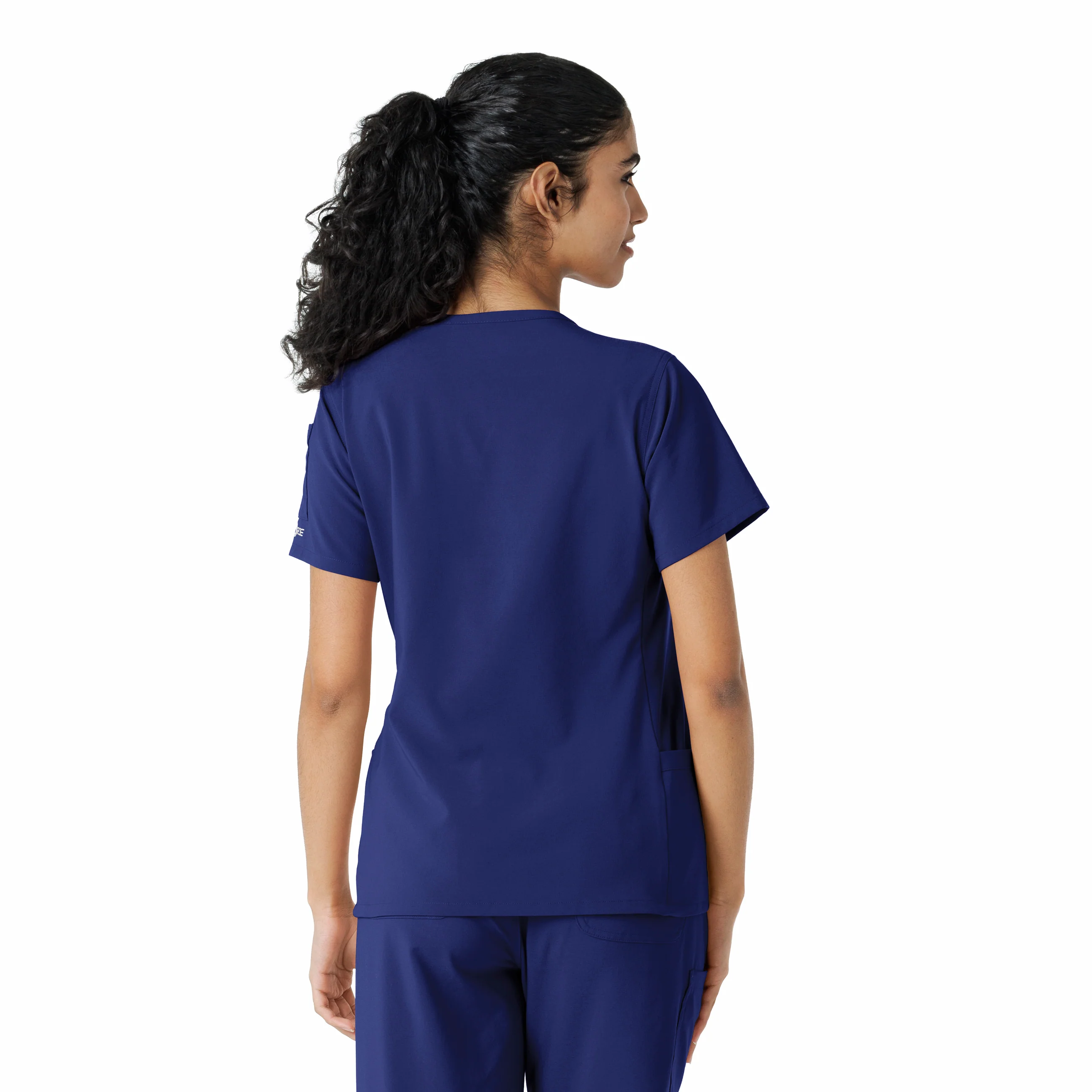 Carhartt Force Cross-Flex Women's Knit Panel Scrub Top - Galaxy Blue - Image 2