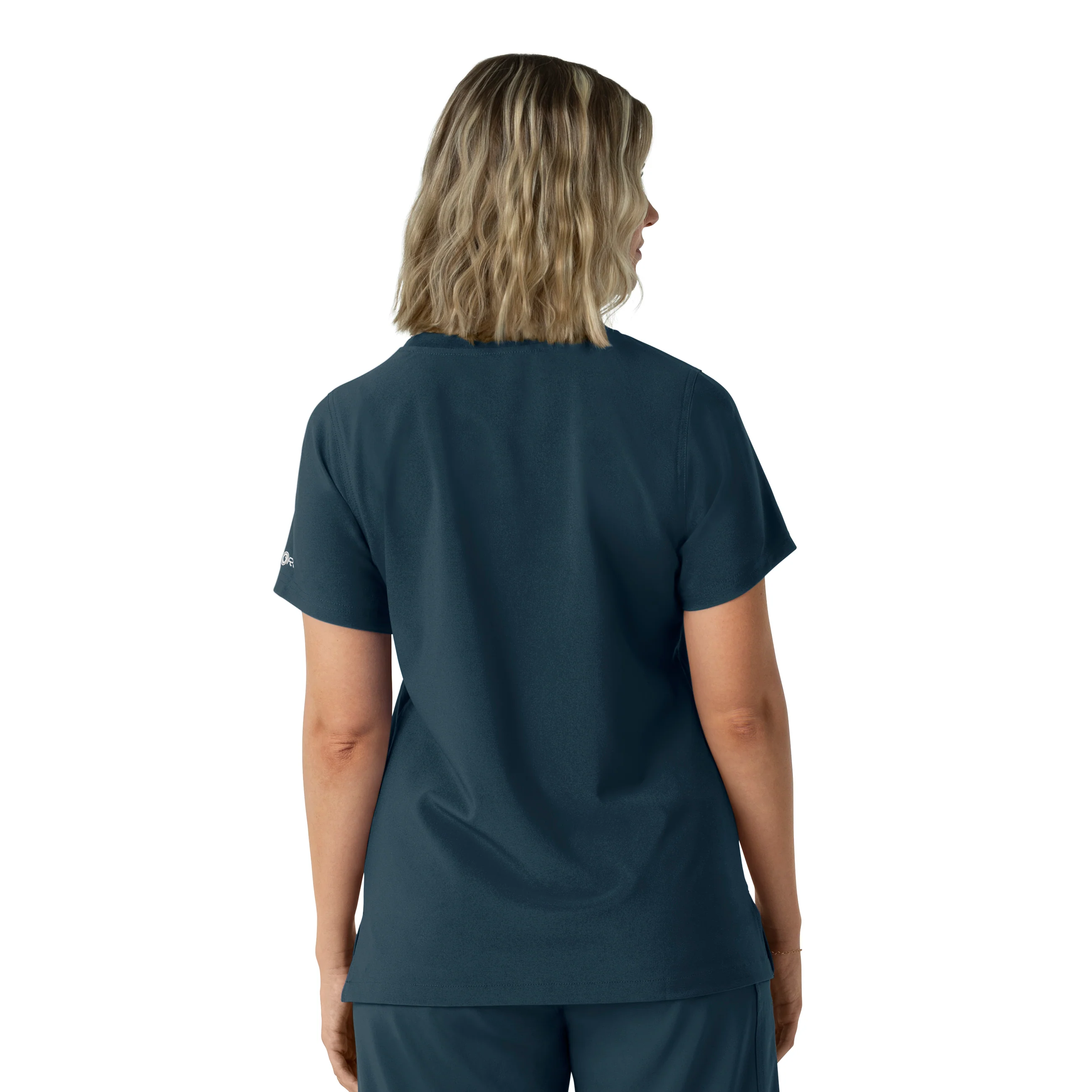 Carhartt Force Cross-Flex Women's Crew Neck Scrub Top - Navy - Image 2