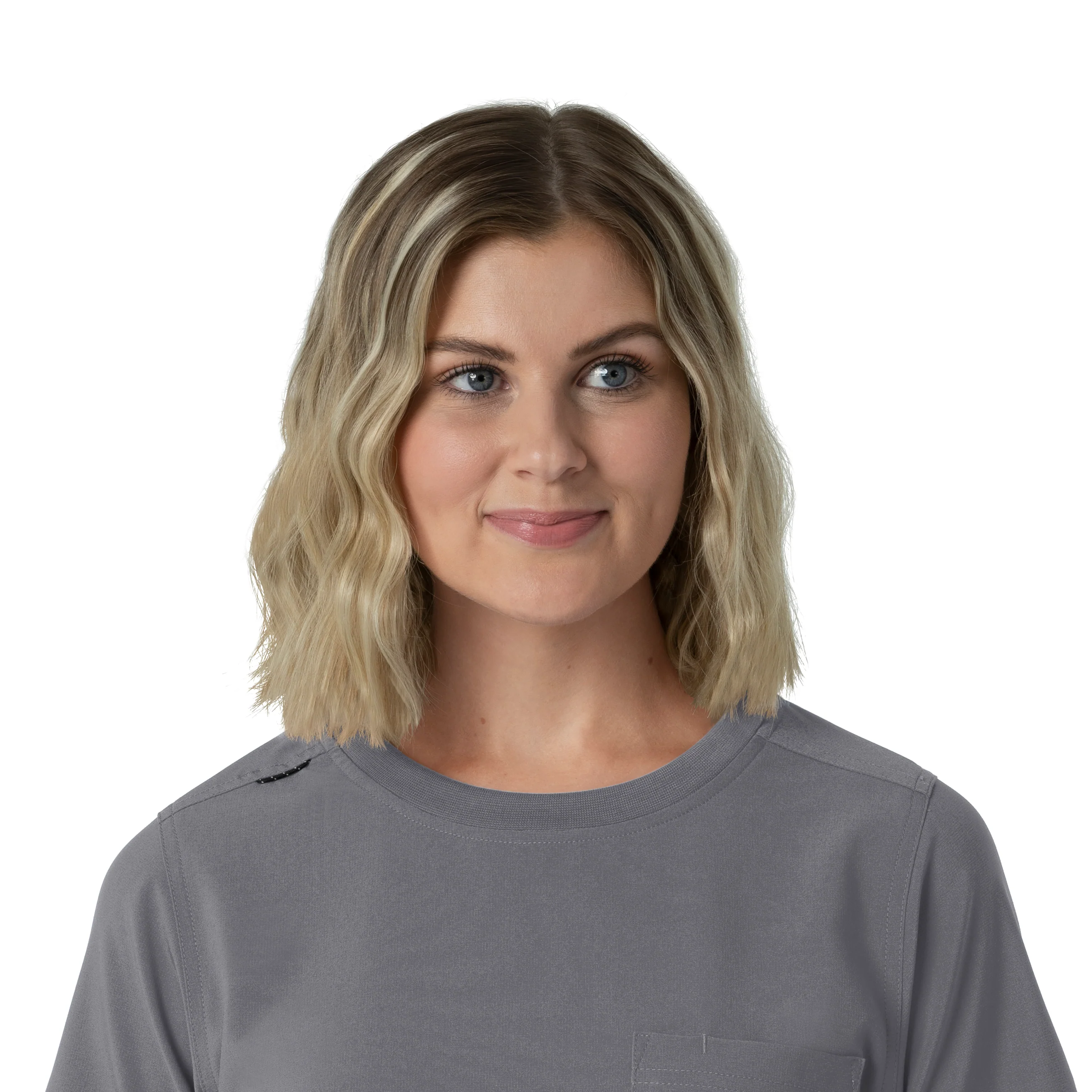 Carhartt Force Cross-Flex Women's Crew Neck Scrub Top - Pewter - Image 5