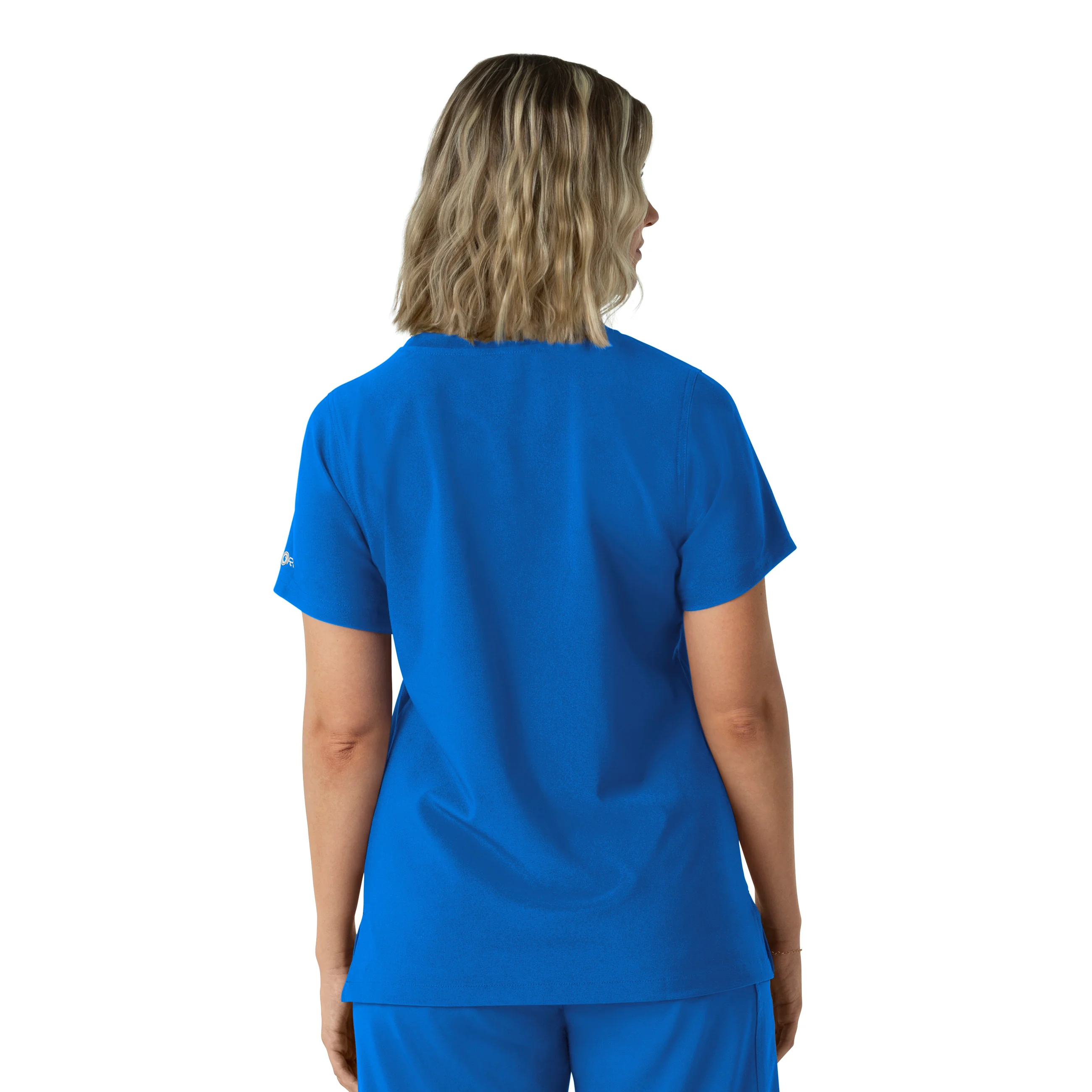 Carhartt Force Cross-Flex Women's Crew Neck Scrub Top - Royal - Image 2