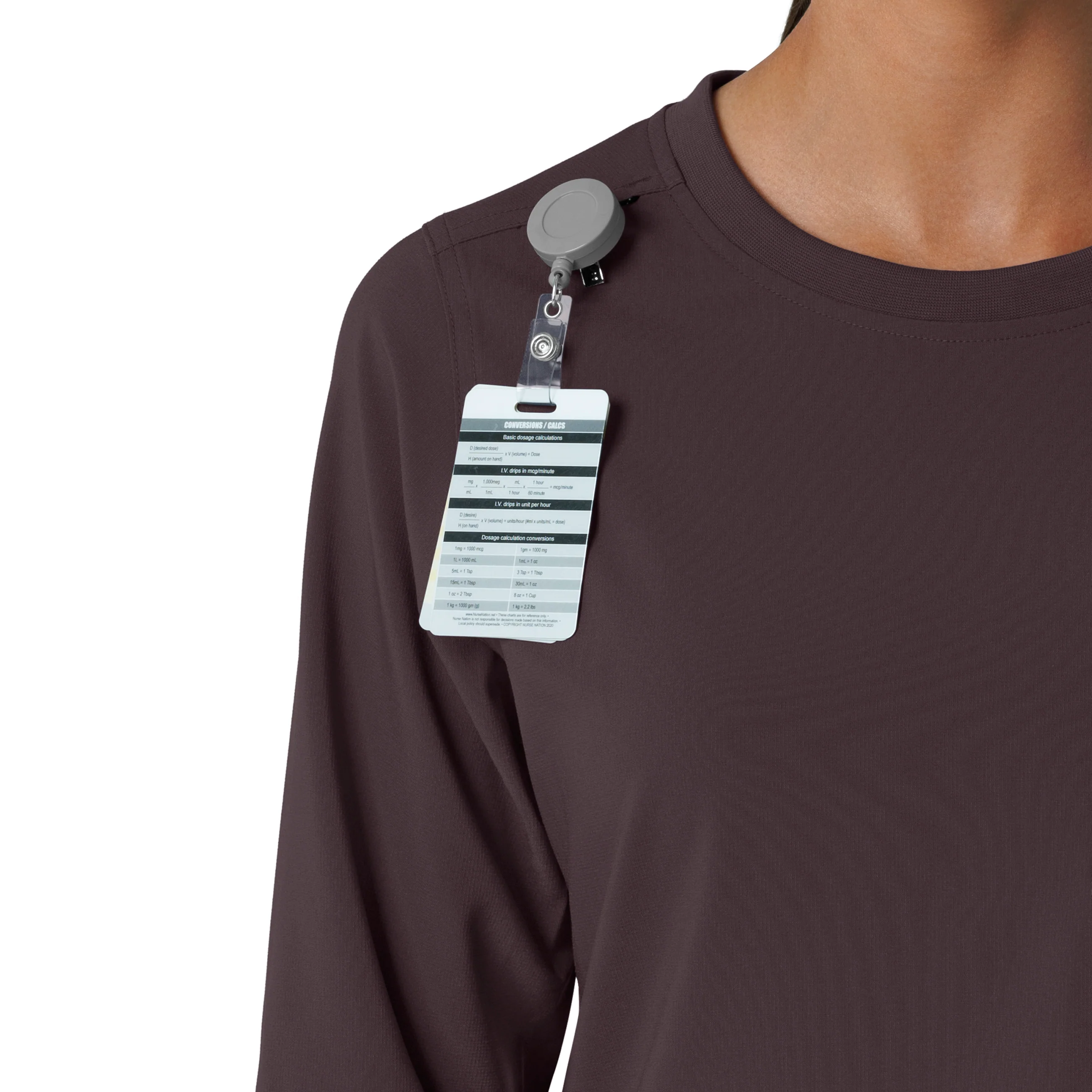 Carhartt Force Cross-Flex Women's Crew Neck Long Sleeve Scrub Top - Dark Sepia - Image 6