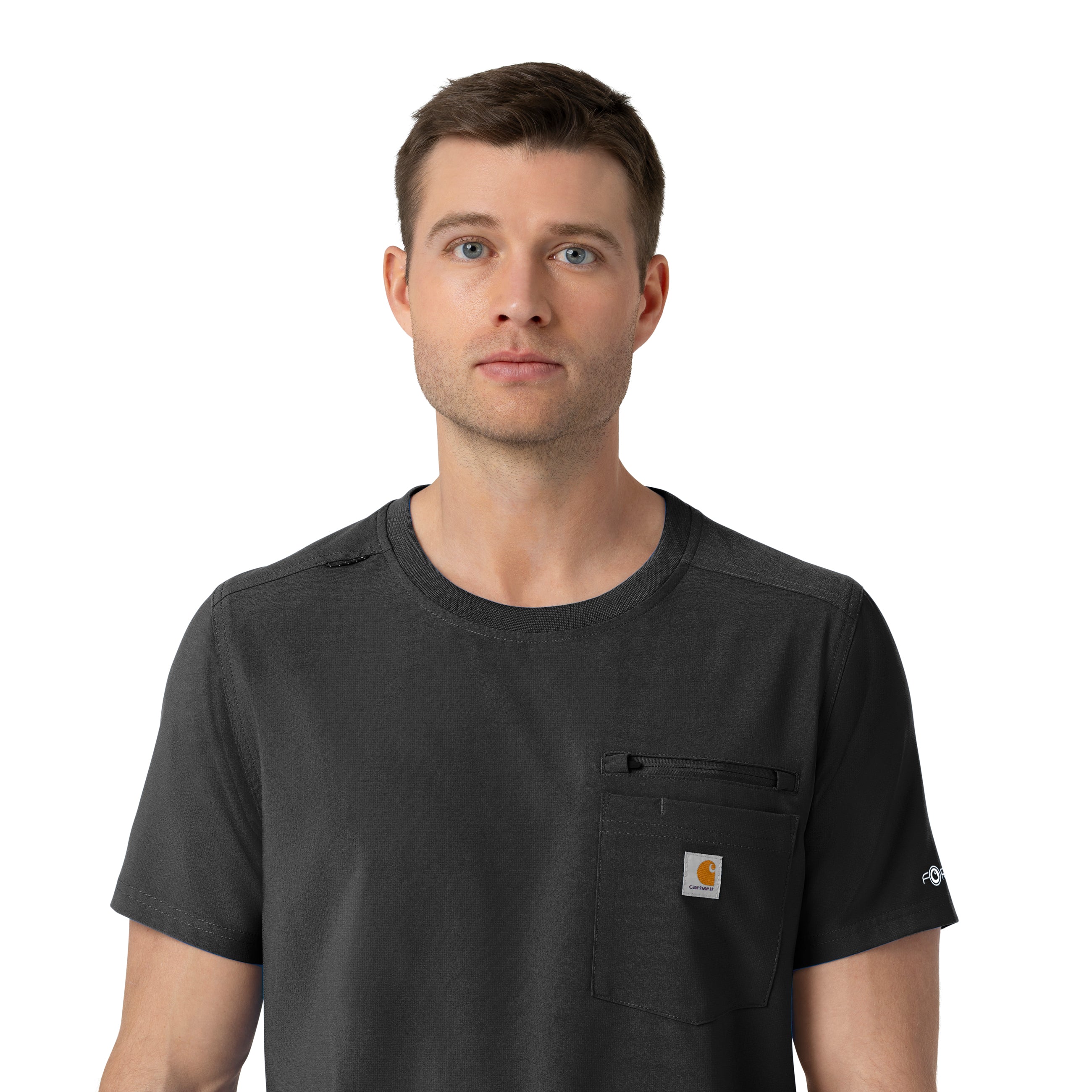 Carhartt Force Cross-Flex Men's Crew Neck Scrub Top - Black - Image 7