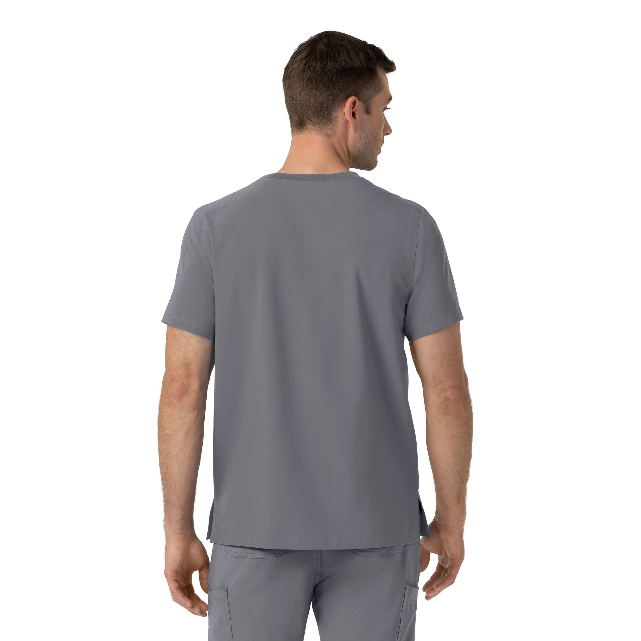 Carhartt Force Cross-Flex Men's Crew Neck Scrub Top - Pewter - Image 2