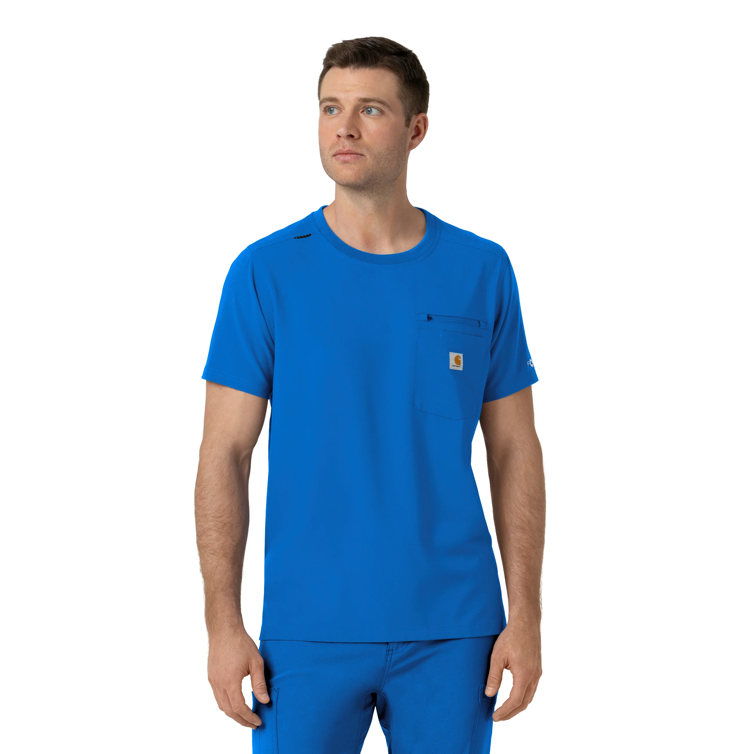 Carhartt Force Cross-Flex Men's Crew Neck Scrub Top - Royal