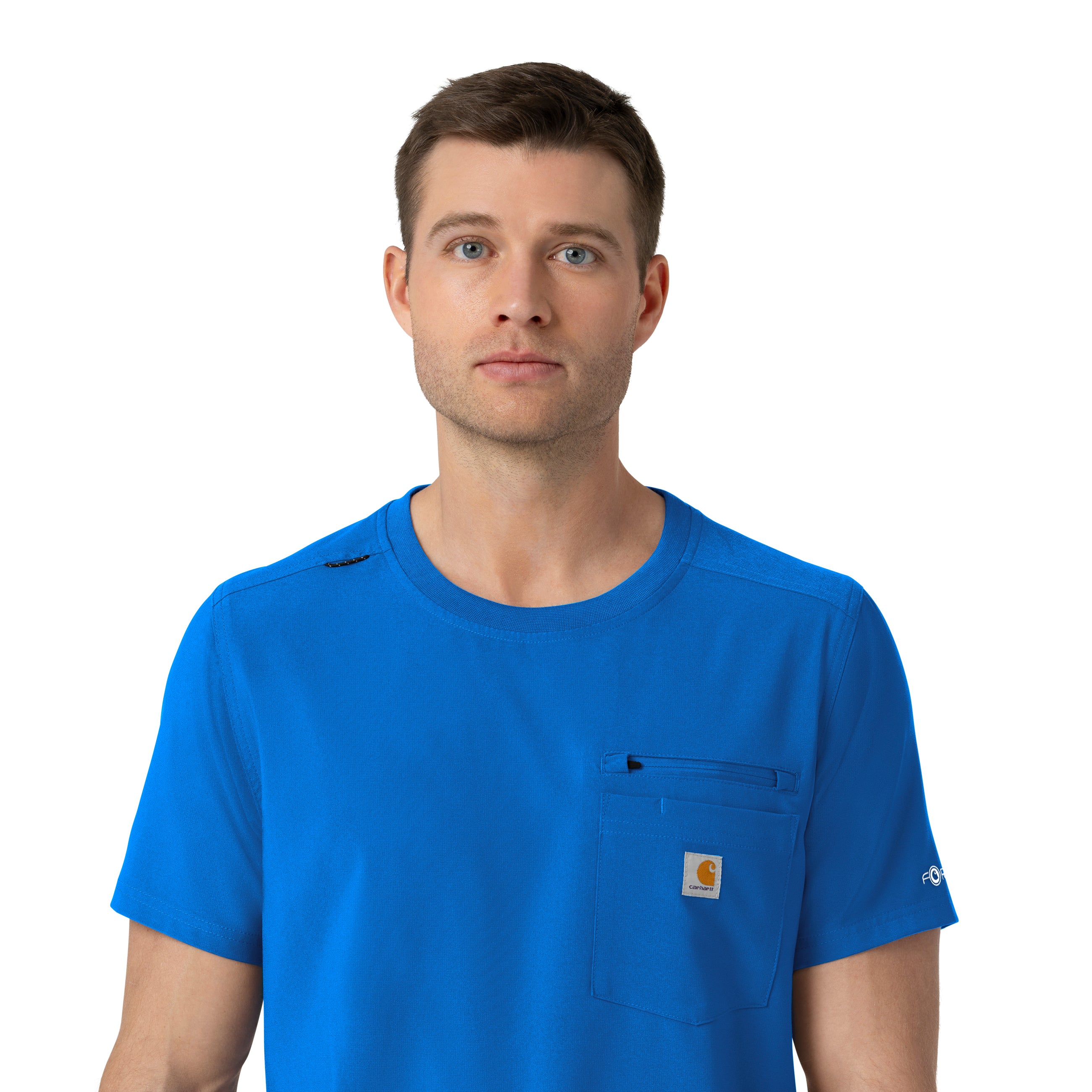 Carhartt Force Cross-Flex Men's Crew Neck Scrub Top - Royal - Image 7