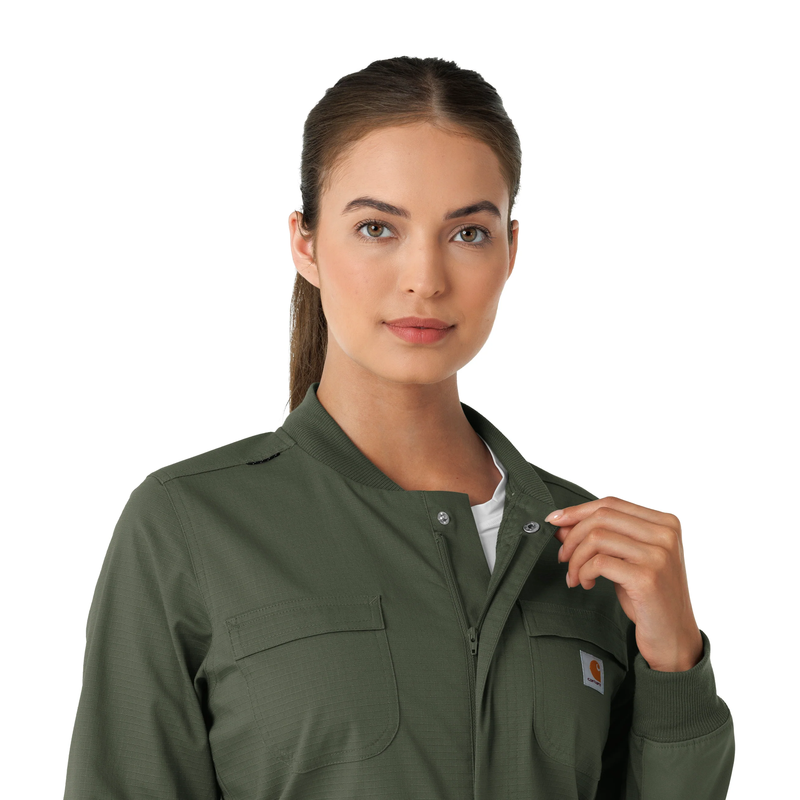 Carhartt Rugged Flex RSCU Women's Ripstop Coverall - Olive - Image 6