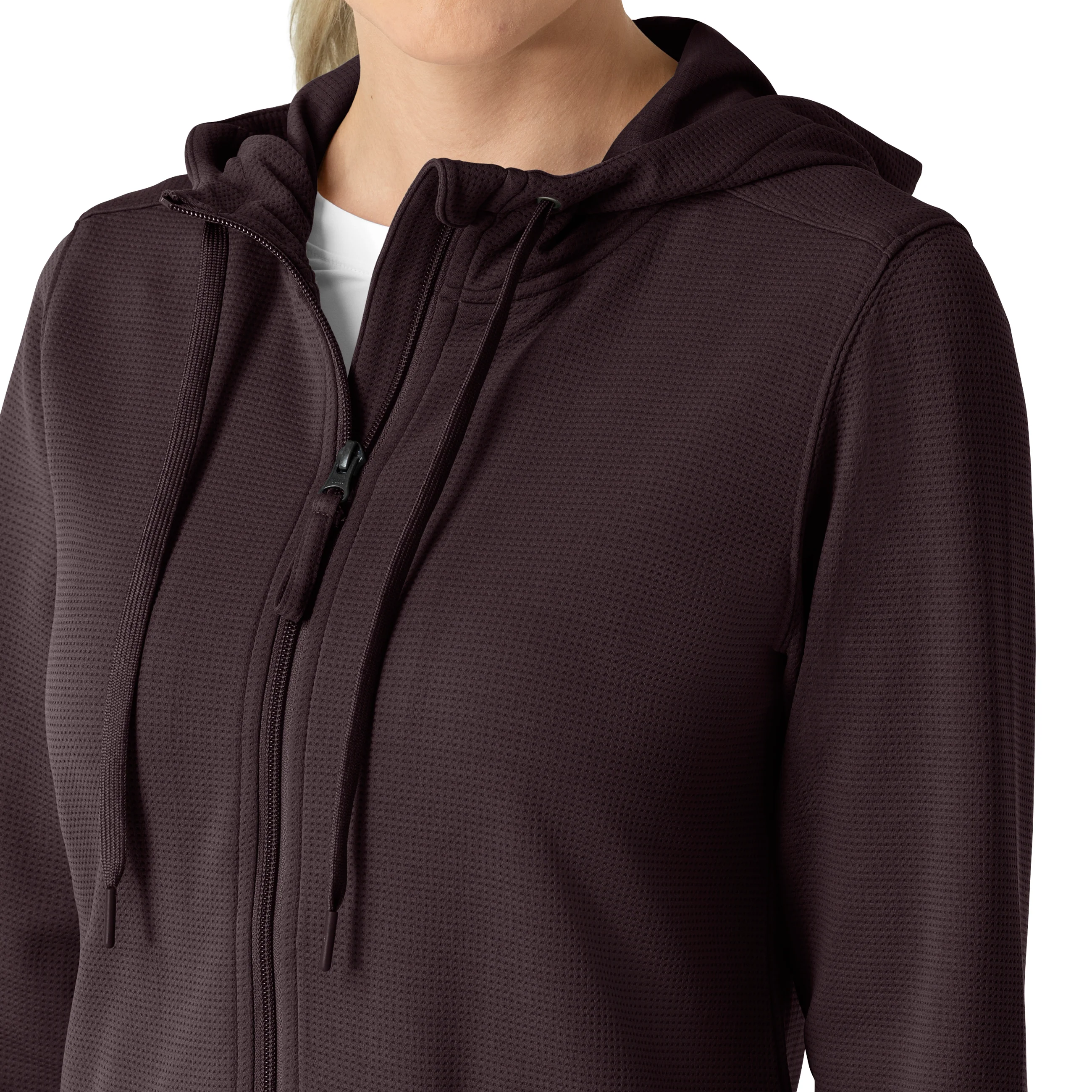Carhartt Women's Full Zip Waffle Hoodie - Dark Sepia - Image 9