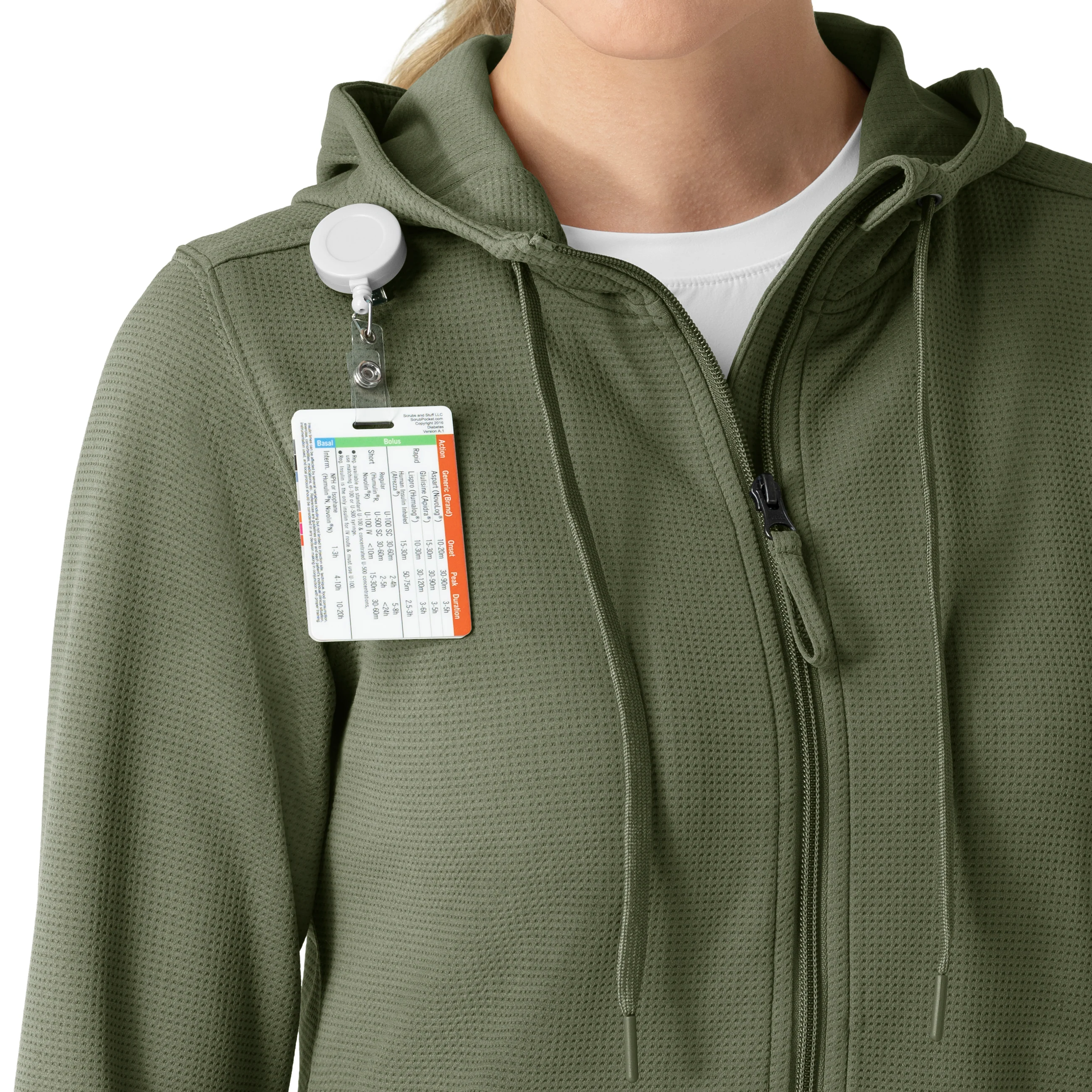 Carhartt Women's Full Zip Waffle Hoodie - Olive - Image 8