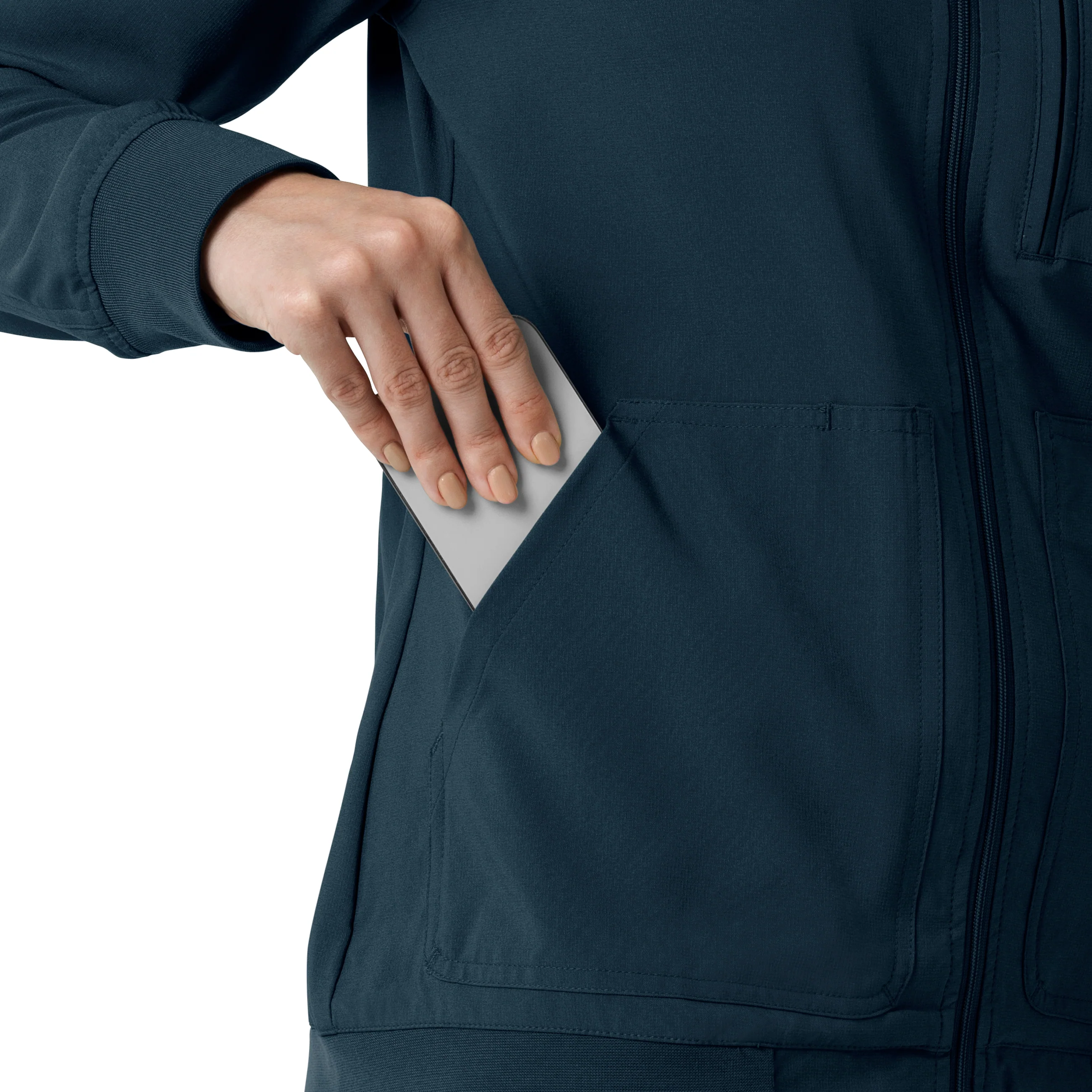 Carhartt Force Cross-Flex Women's Lightweight Scrub Jacket - Navy - Image 10