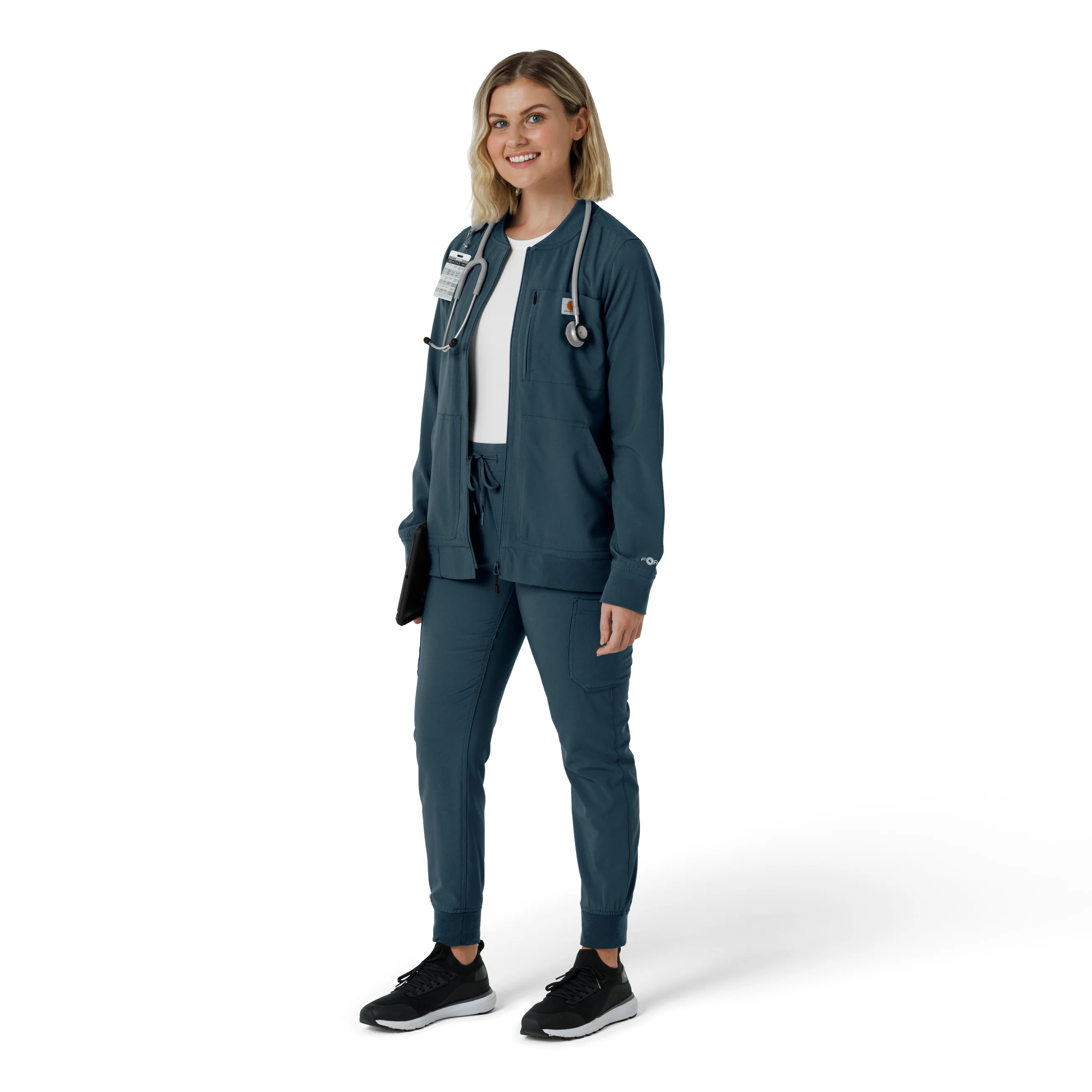 Carhartt Force Cross-Flex Women's Lightweight Scrub Jacket - Navy - Image 3