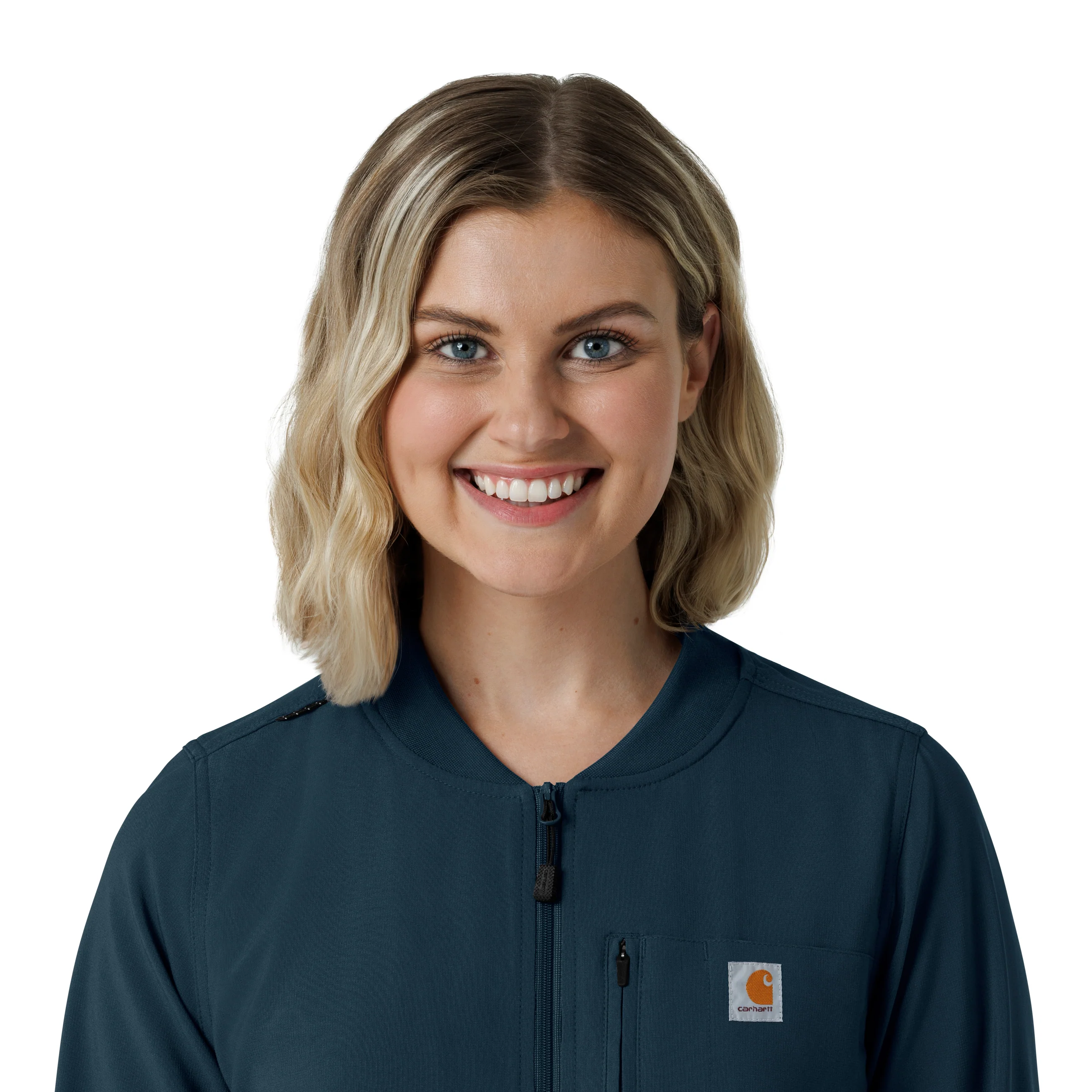 Carhartt Force Cross-Flex Women's Lightweight Scrub Jacket - Navy - Image 5