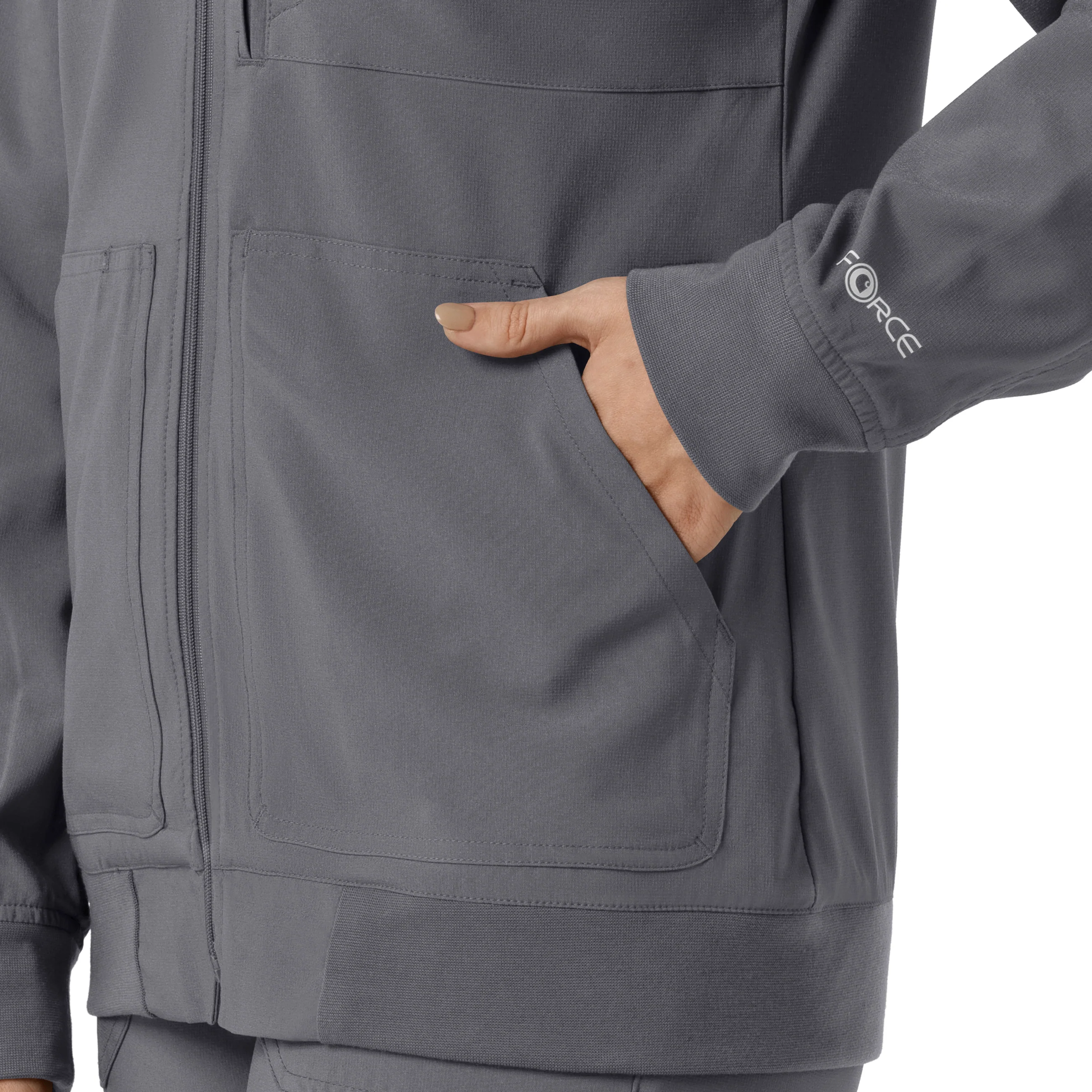 Carhartt Force Cross-Flex Women's Lightweight Scrub Jacket - Pewter - Image 11