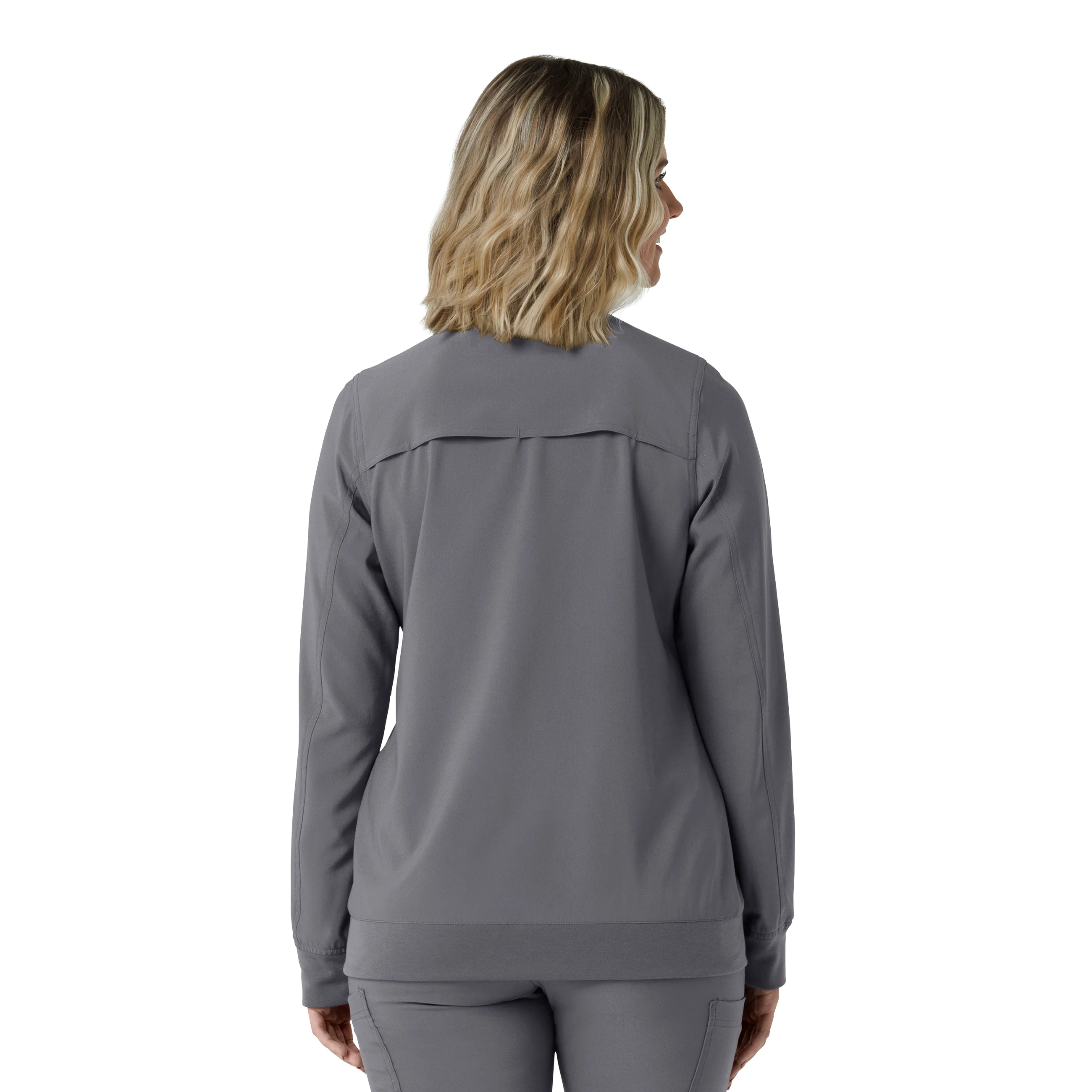 Carhartt Force Cross-Flex Women's Lightweight Scrub Jacket - Pewter - Image 2