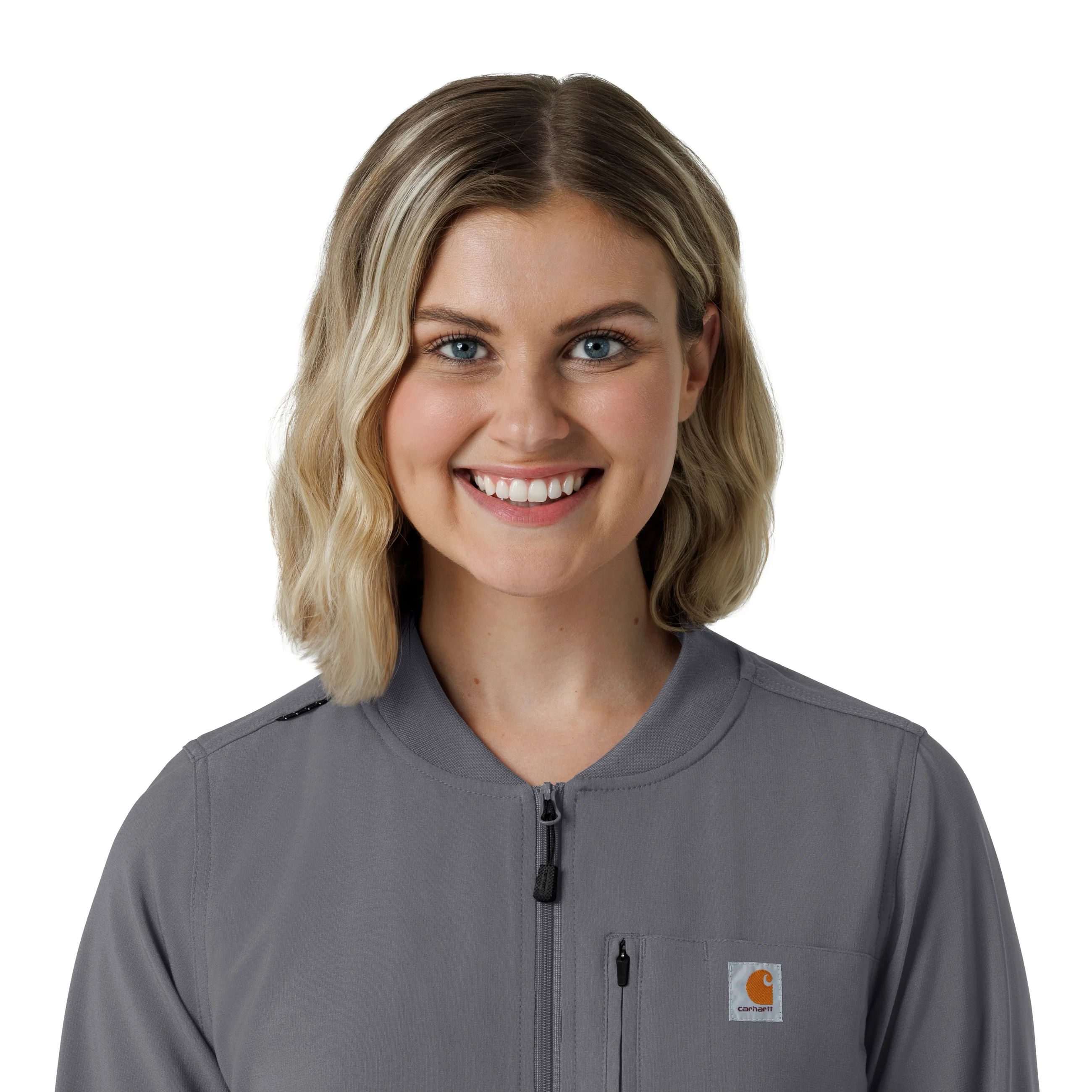 Carhartt Force Cross-Flex Women's Lightweight Scrub Jacket - Pewter - Image 5