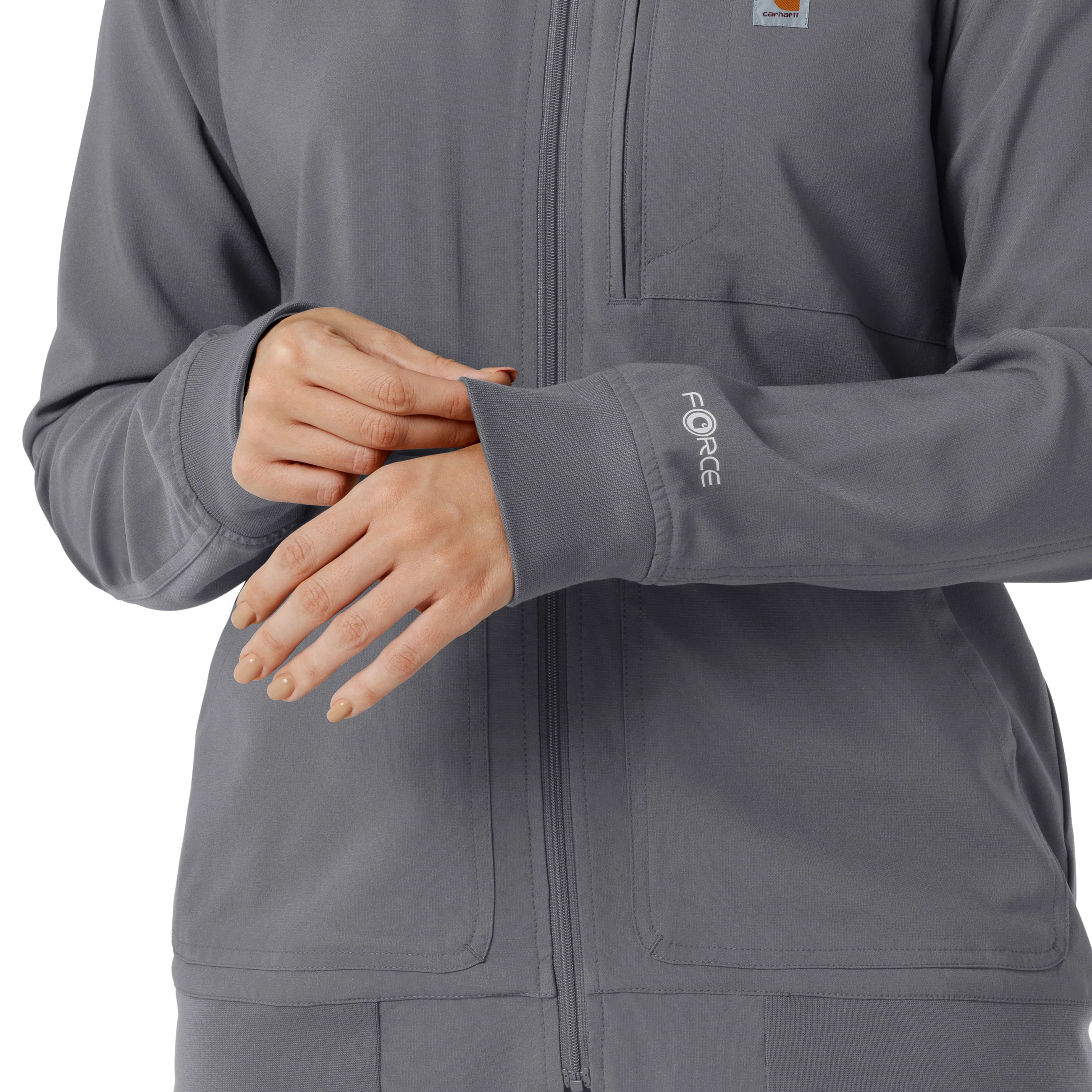 Carhartt Force Cross-Flex Women's Lightweight Scrub Jacket - Pewter - Image 9