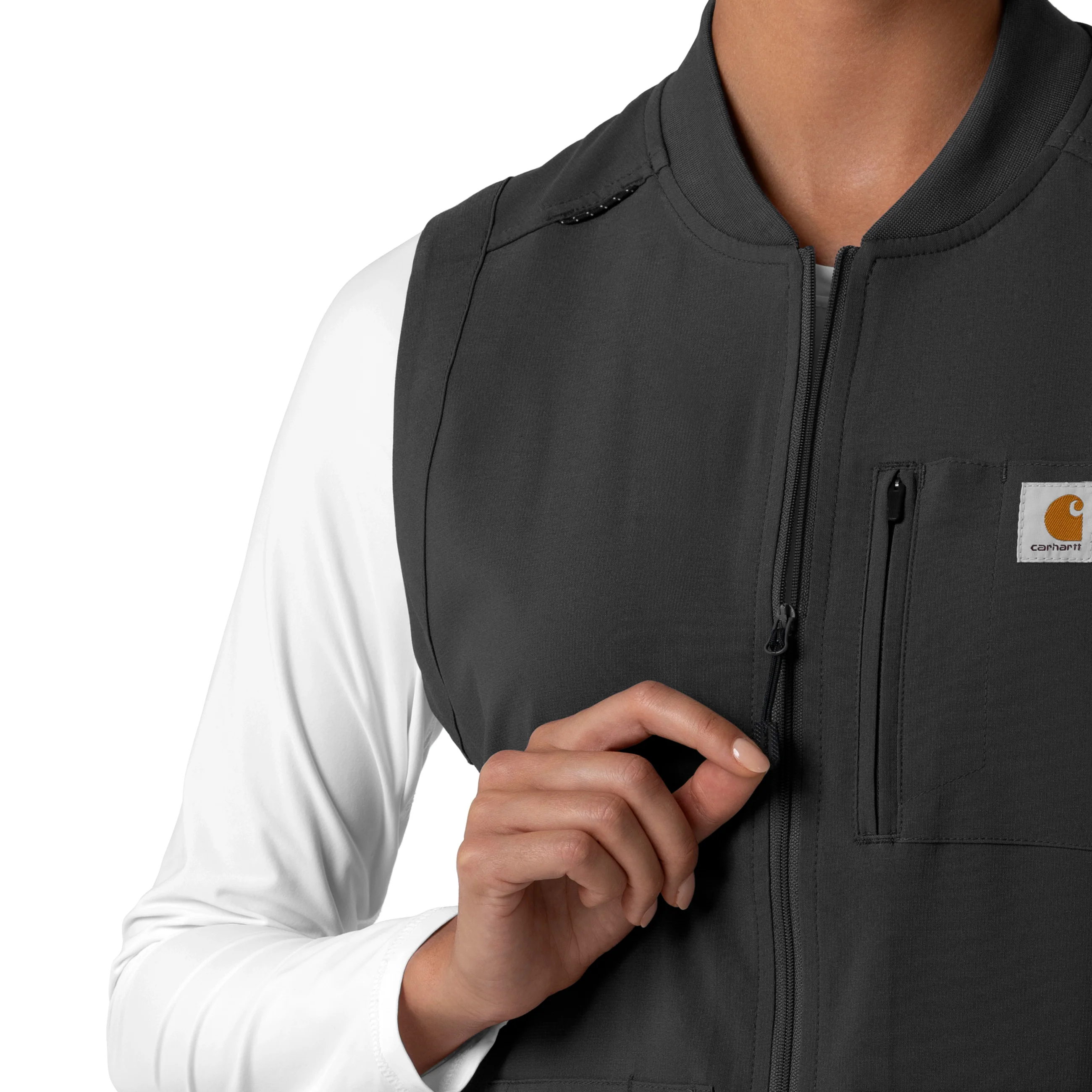 Carhartt Force Cross-Flex Women's Lightweight Scrub Vest - Black - Image 6