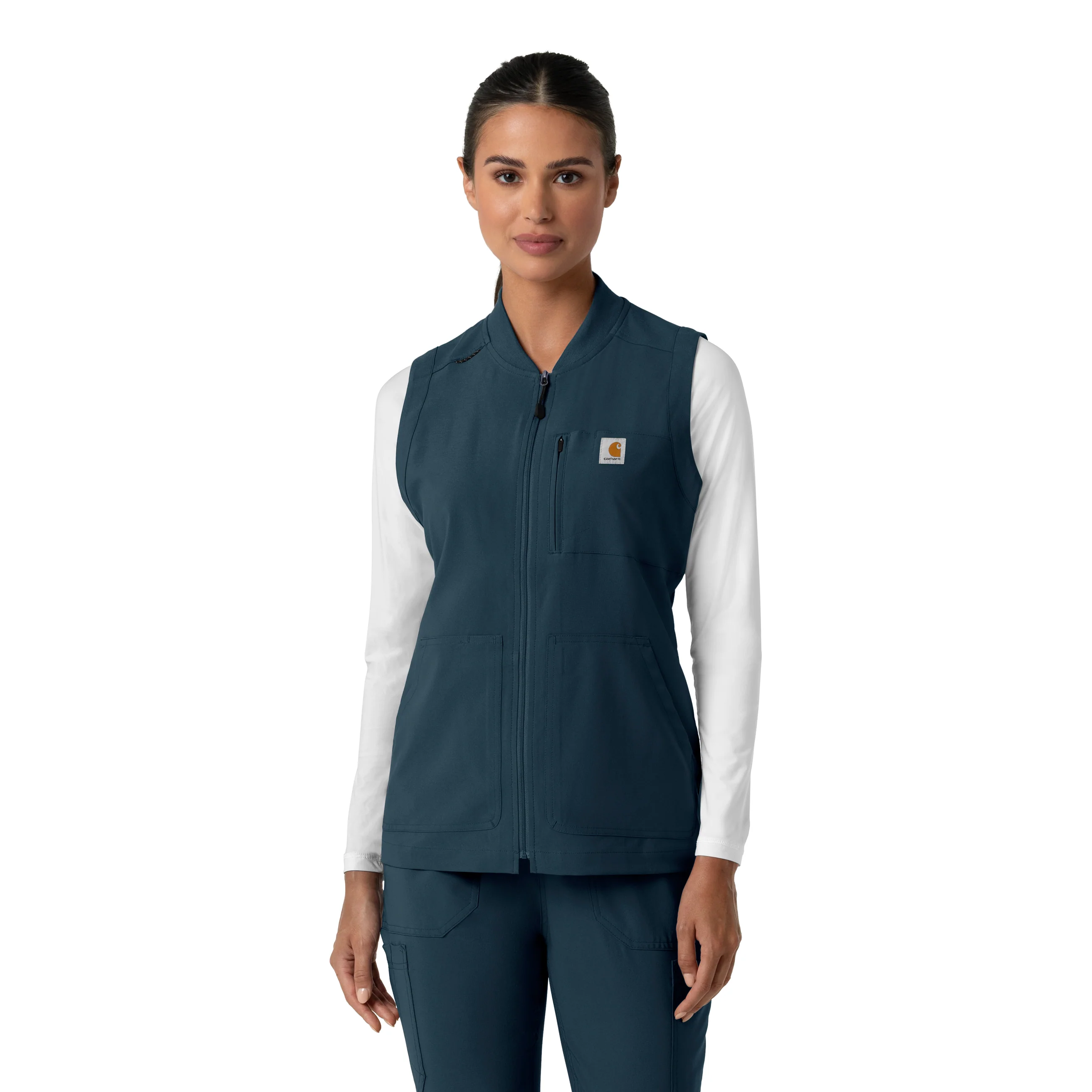 Carhartt Force Cross-Flex Women's Lightweight Scrub Vest - Navy