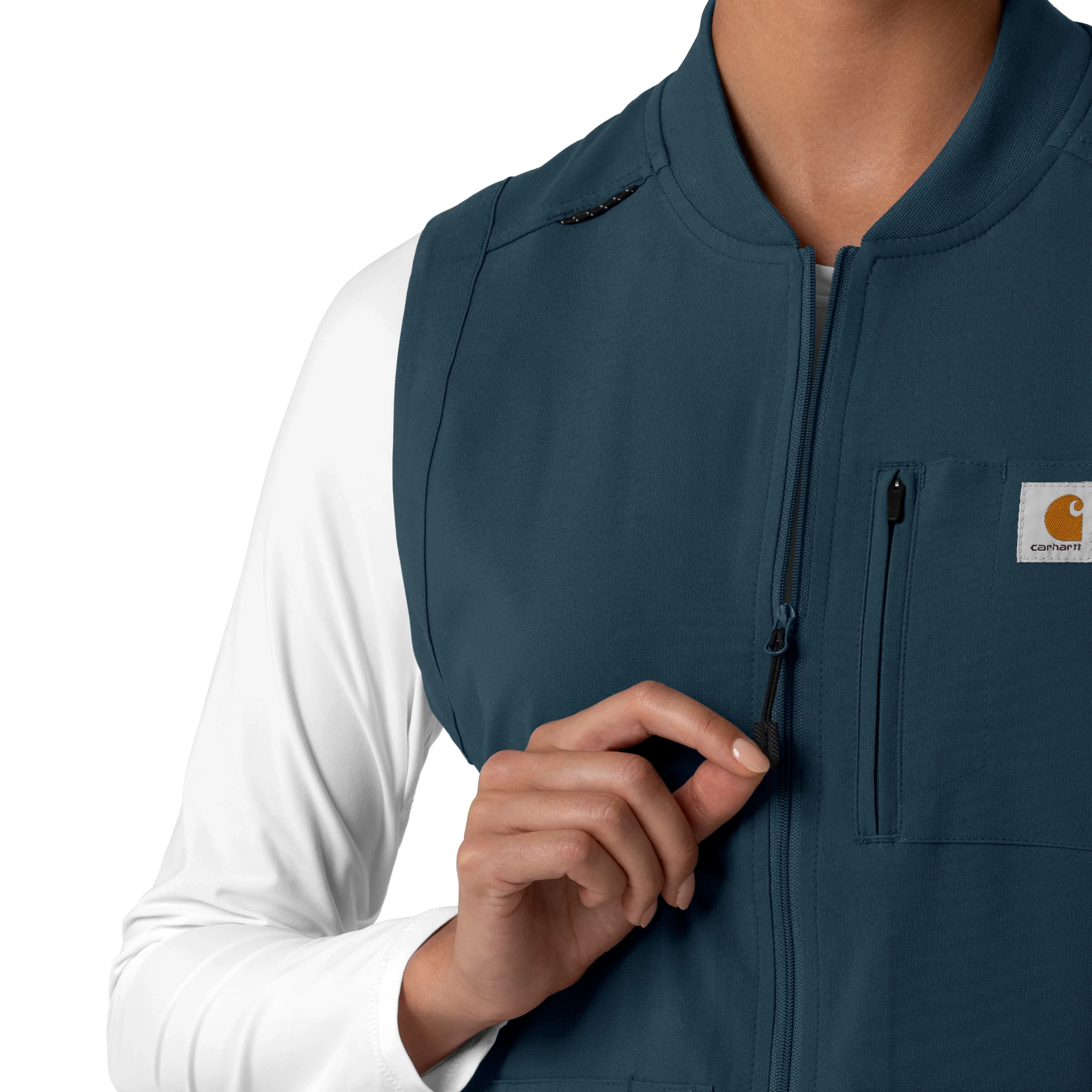 Carhartt Force Cross-Flex Women's Lightweight Scrub Vest - Navy - Image 6