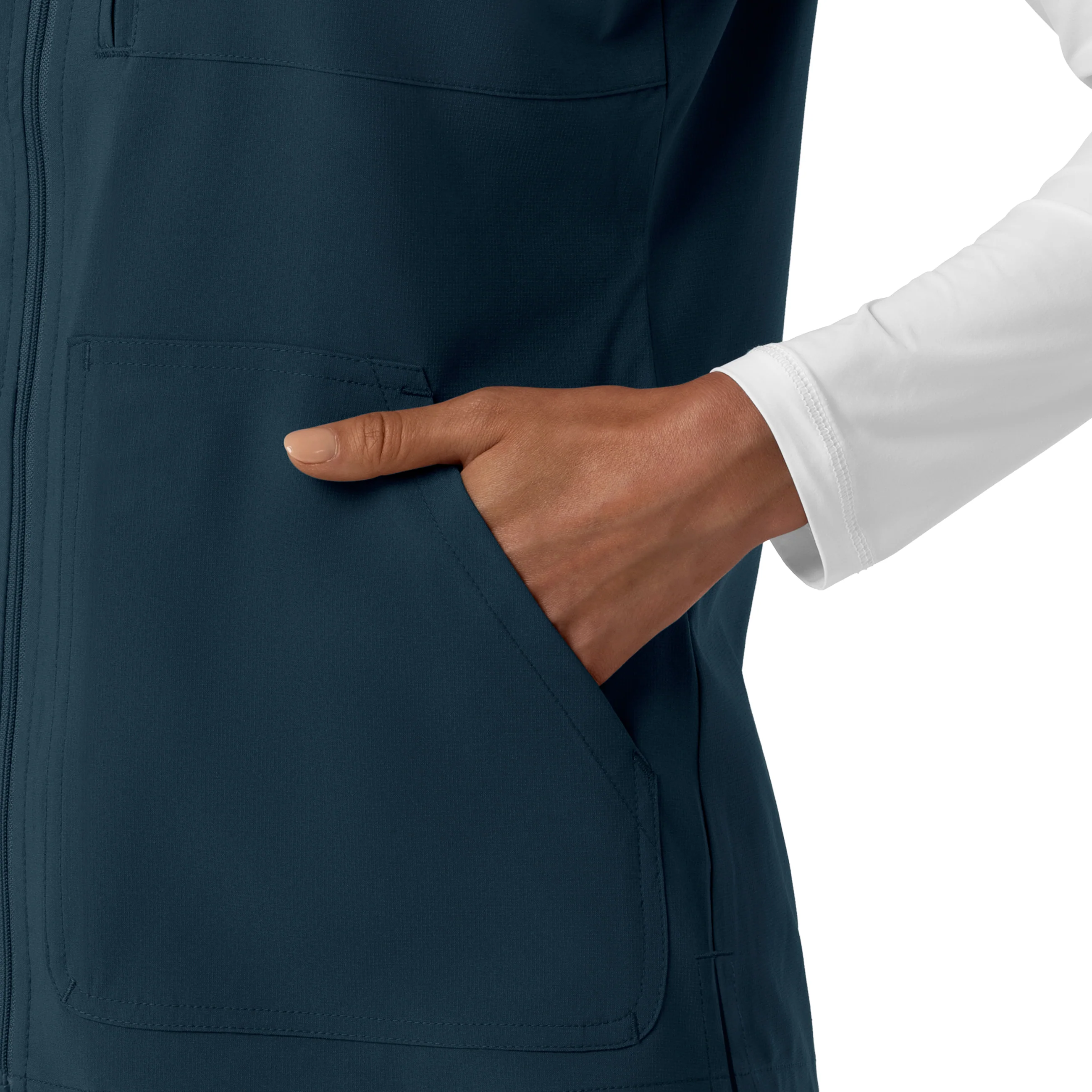 Carhartt Force Cross-Flex Women's Lightweight Scrub Vest - Navy - Image 8