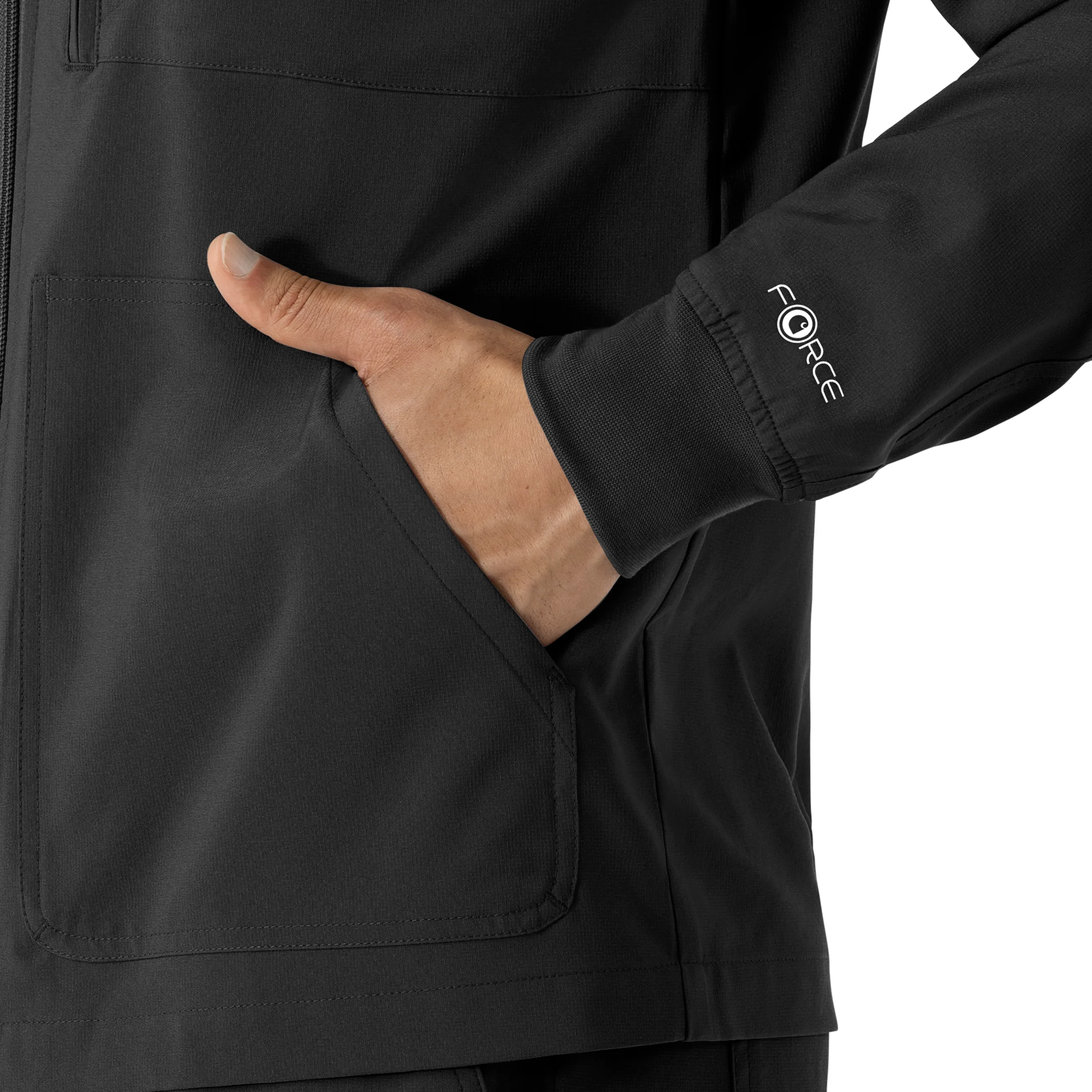 Carhartt Force Cross-Flex Men's Lightweight Scrub Jacket - Black - Image 7