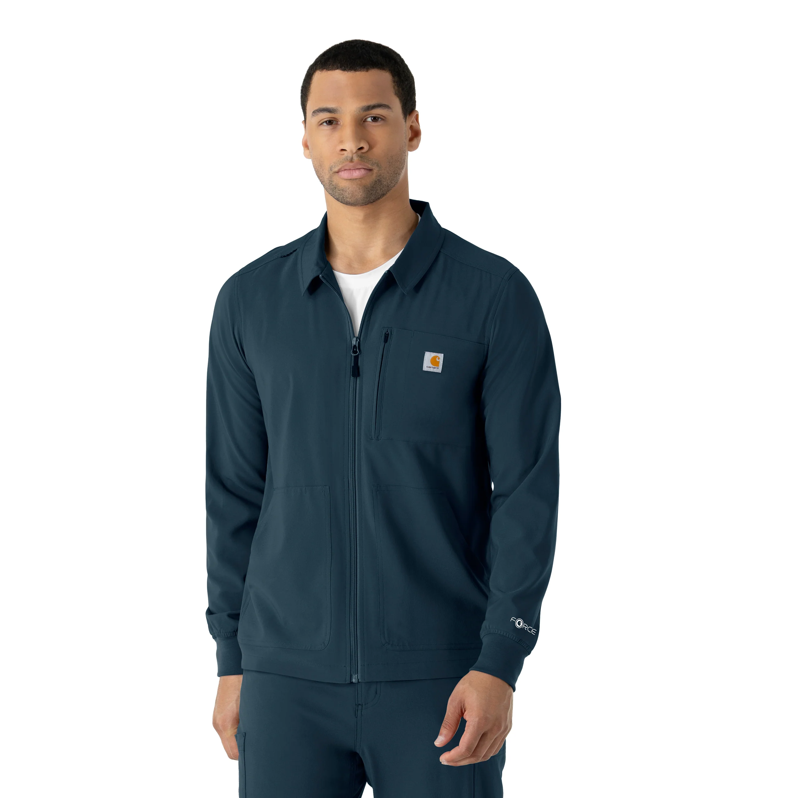 Carhartt Force Cross-Flex Men's Lightweight Scrub Jacket - Navy