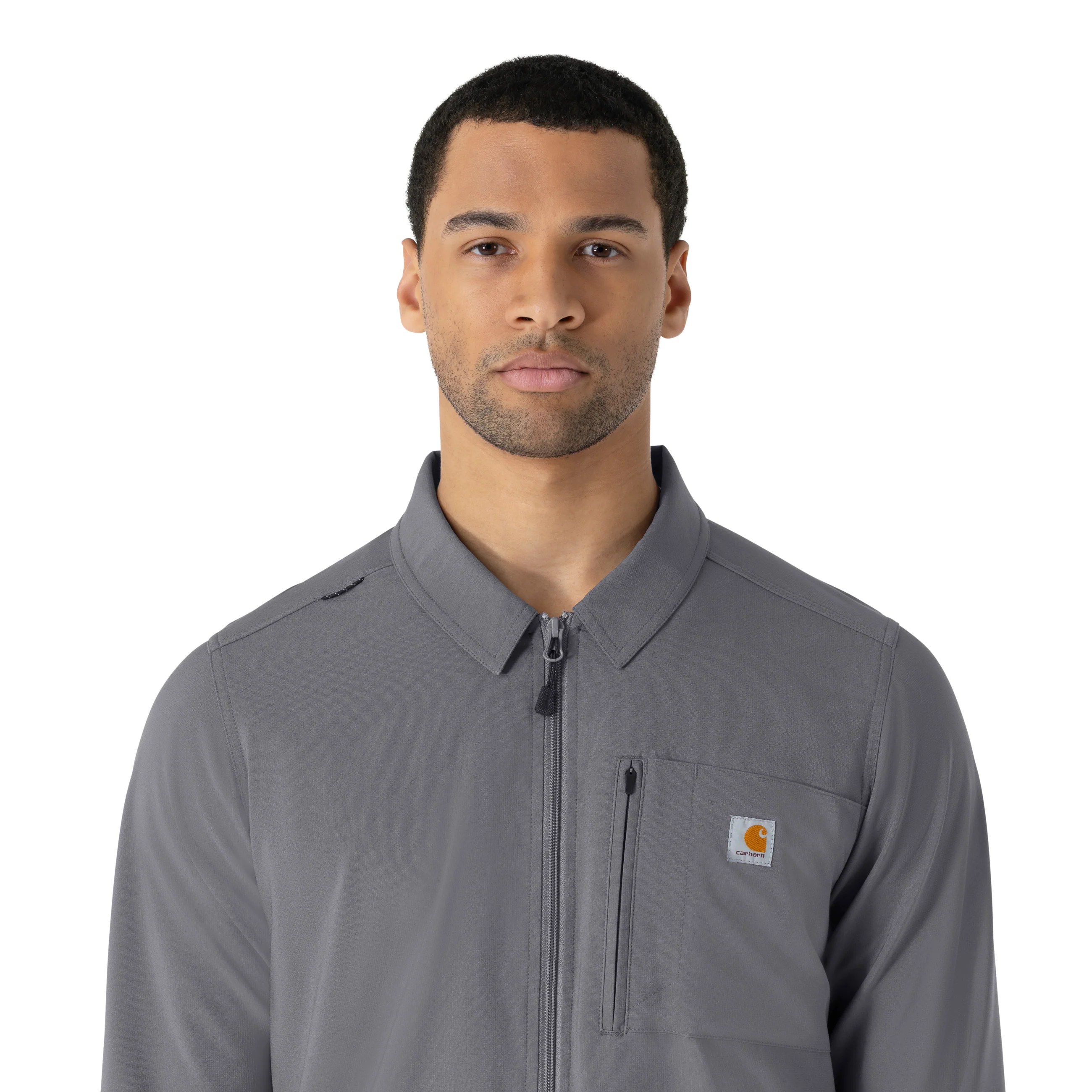Carhartt Force Cross-Flex Men's Lightweight Scrub Jacket - Pewter - Image 10