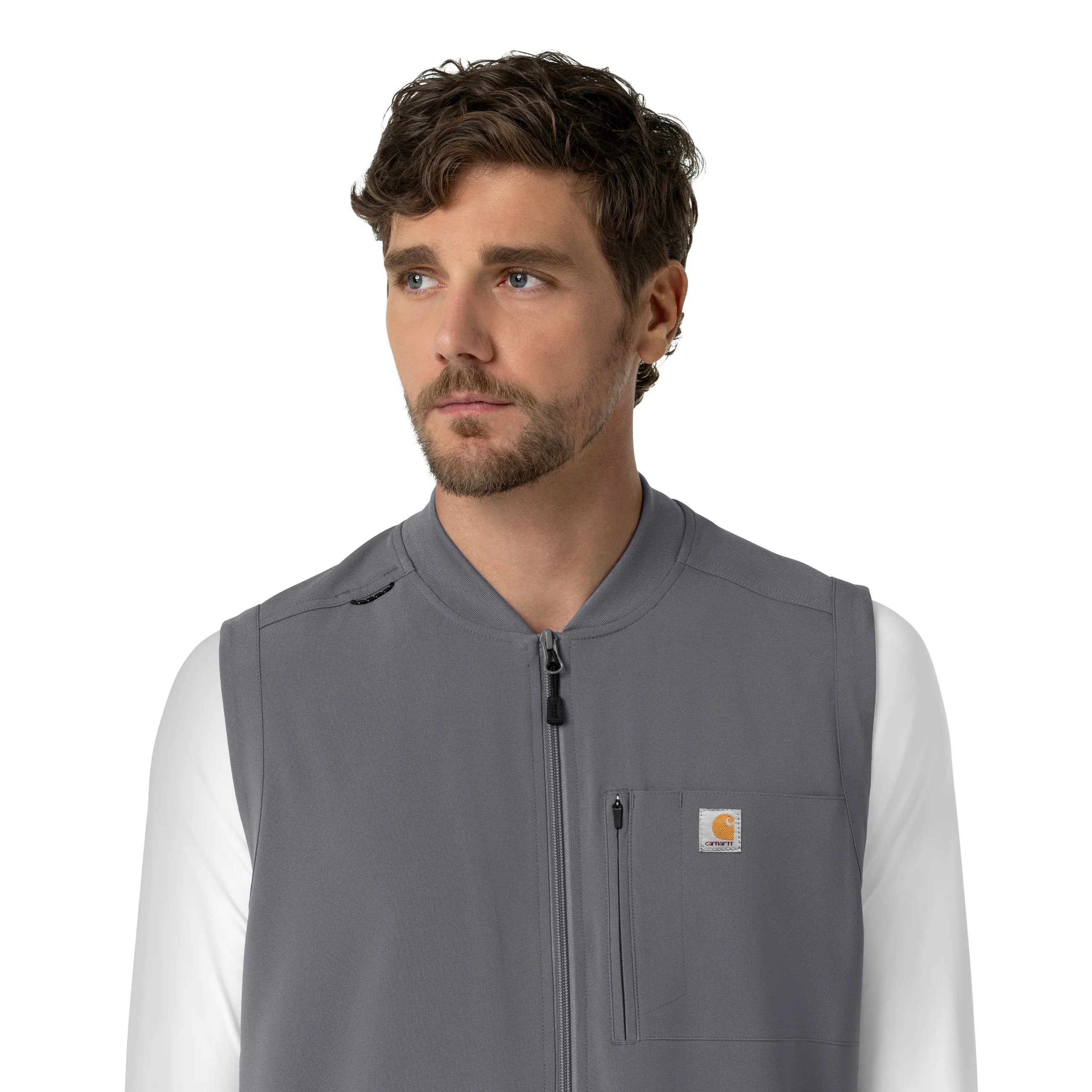 Carhartt Force Cross-Flex Men's Lightweight Scrub Vest - Pewter - Image 11