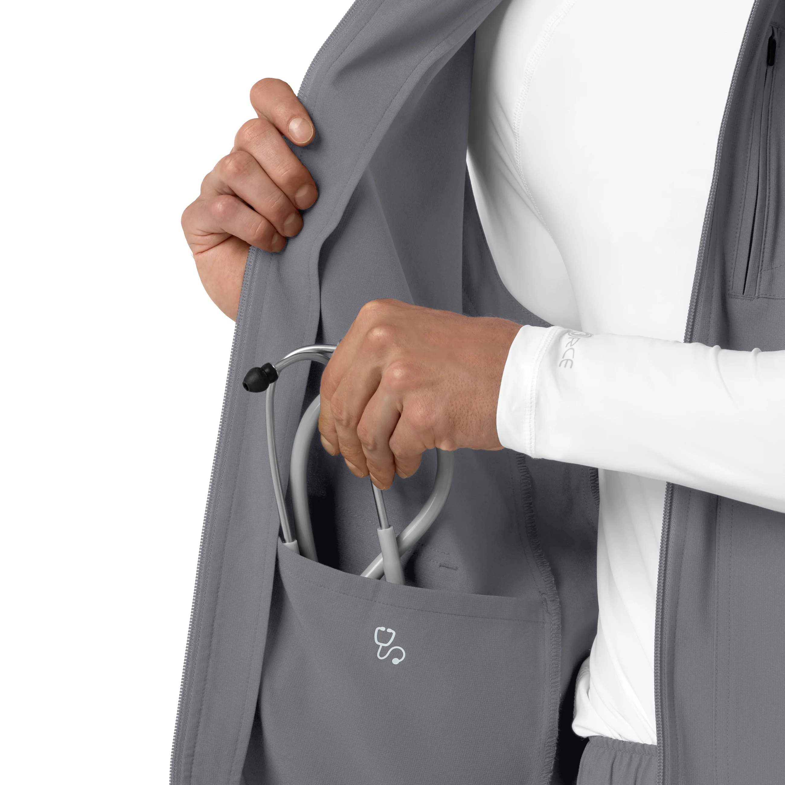 Carhartt Force Cross-Flex Men's Lightweight Scrub Vest - Pewter - Image 5