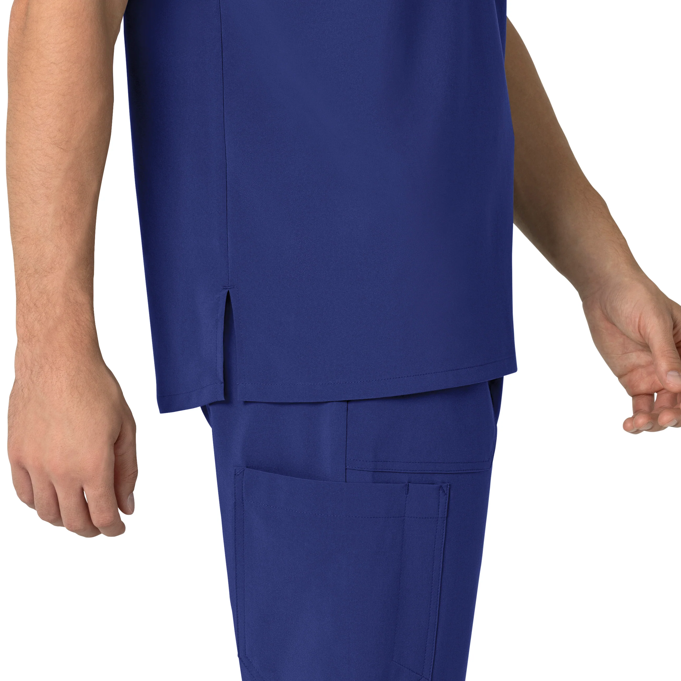 Carhartt Force Cross-Flex Men's Henley Scrub Top - Galaxy Blue - Image 5
