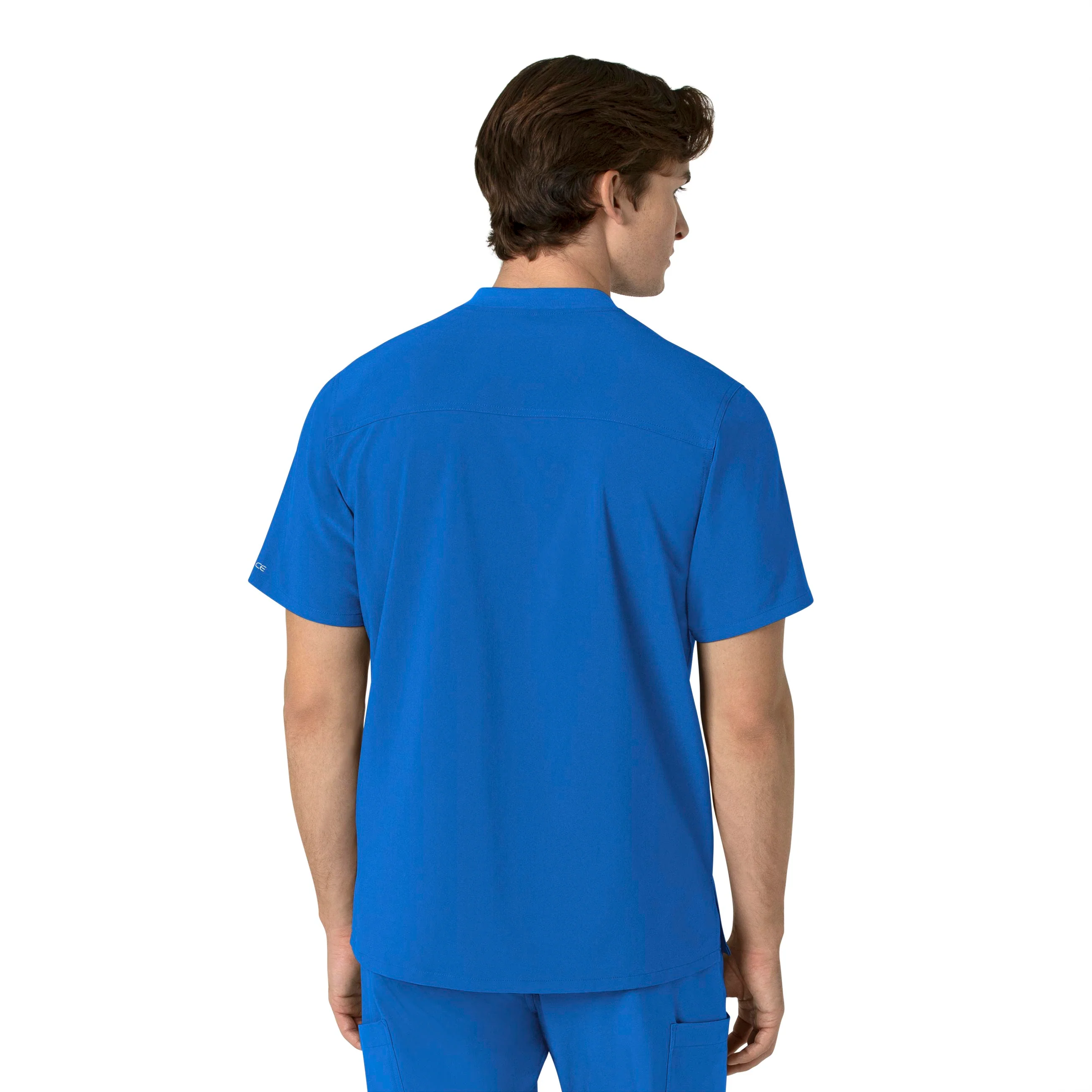Carhartt Force Cross-Flex Men's Henley Scrub Top - Royal - Image 2