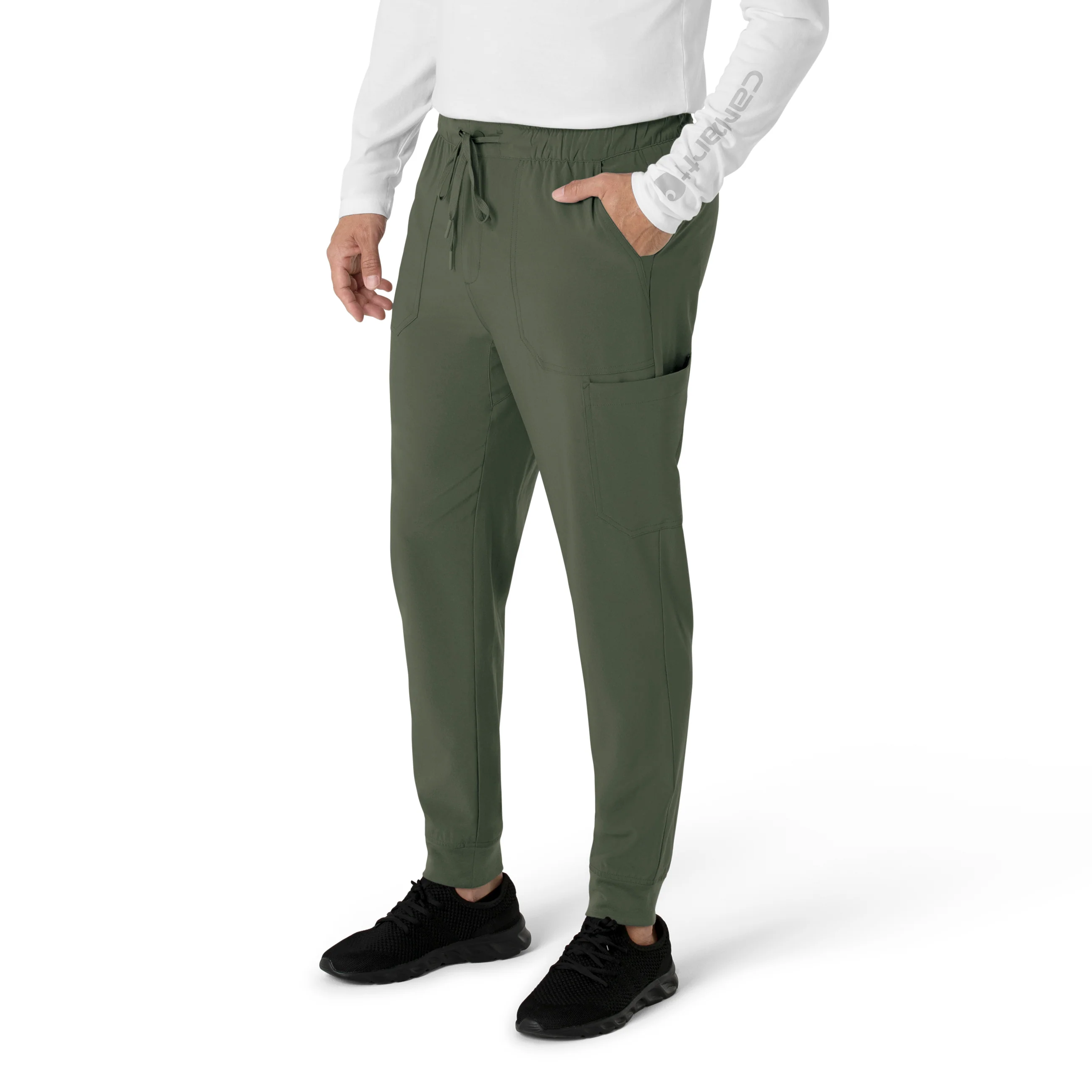 Carhartt Force Cross-Flex Men's Jogger Scrub Pant - Olive - Image 4