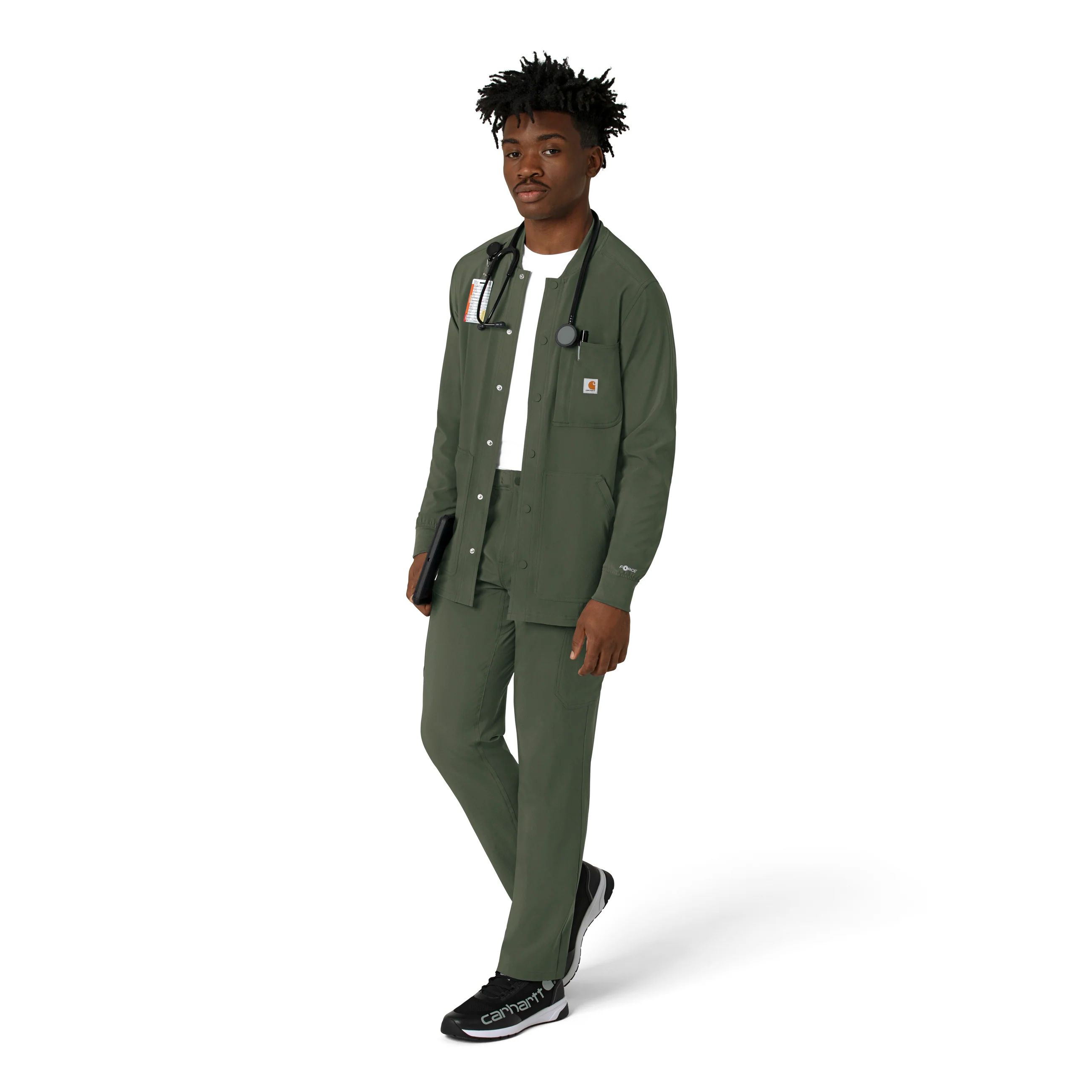 Carhartt Force Cross-Flex Men's Shirt Jacket - Olive - Image 3