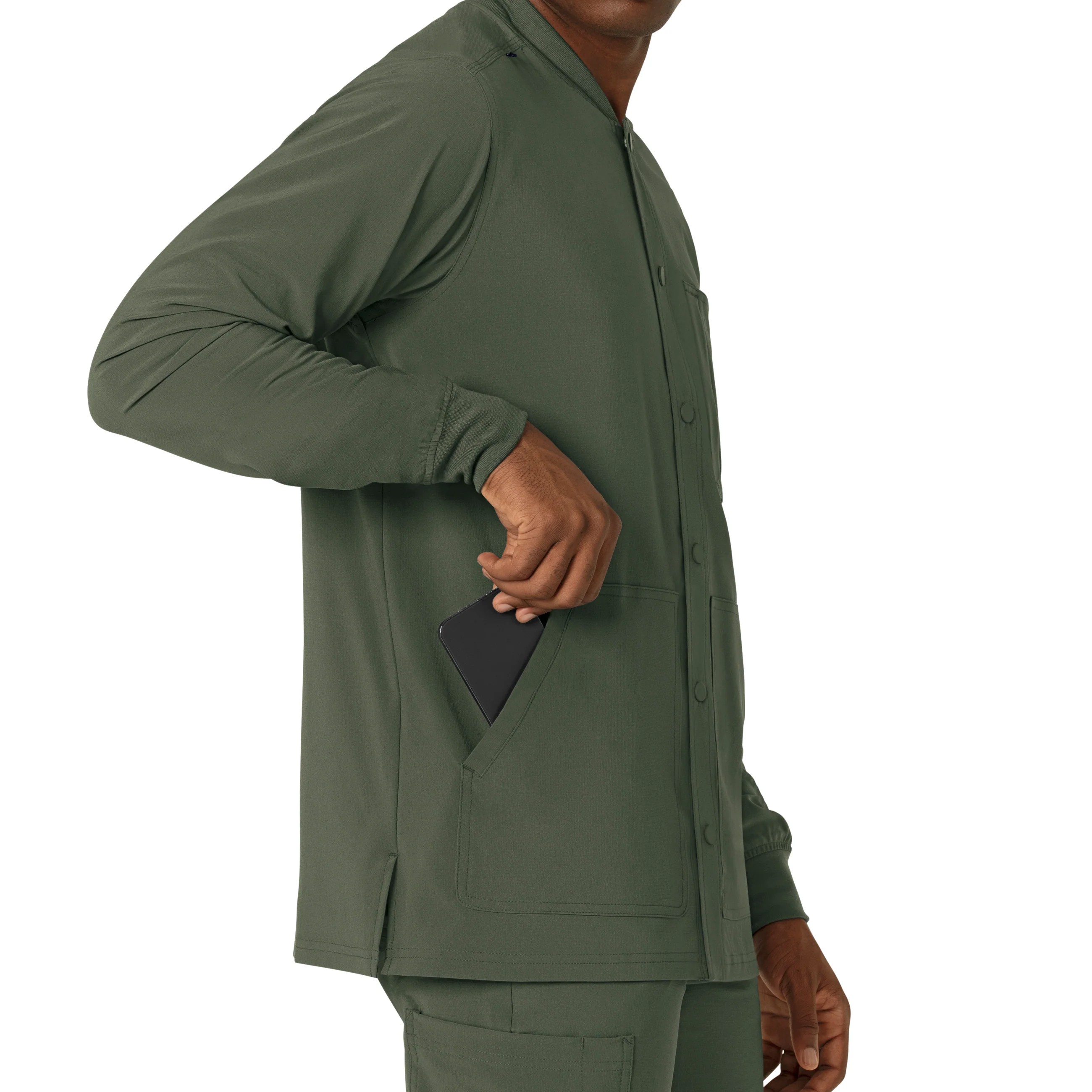 Carhartt Force Cross-Flex Men's Shirt Jacket - Olive - Image 7