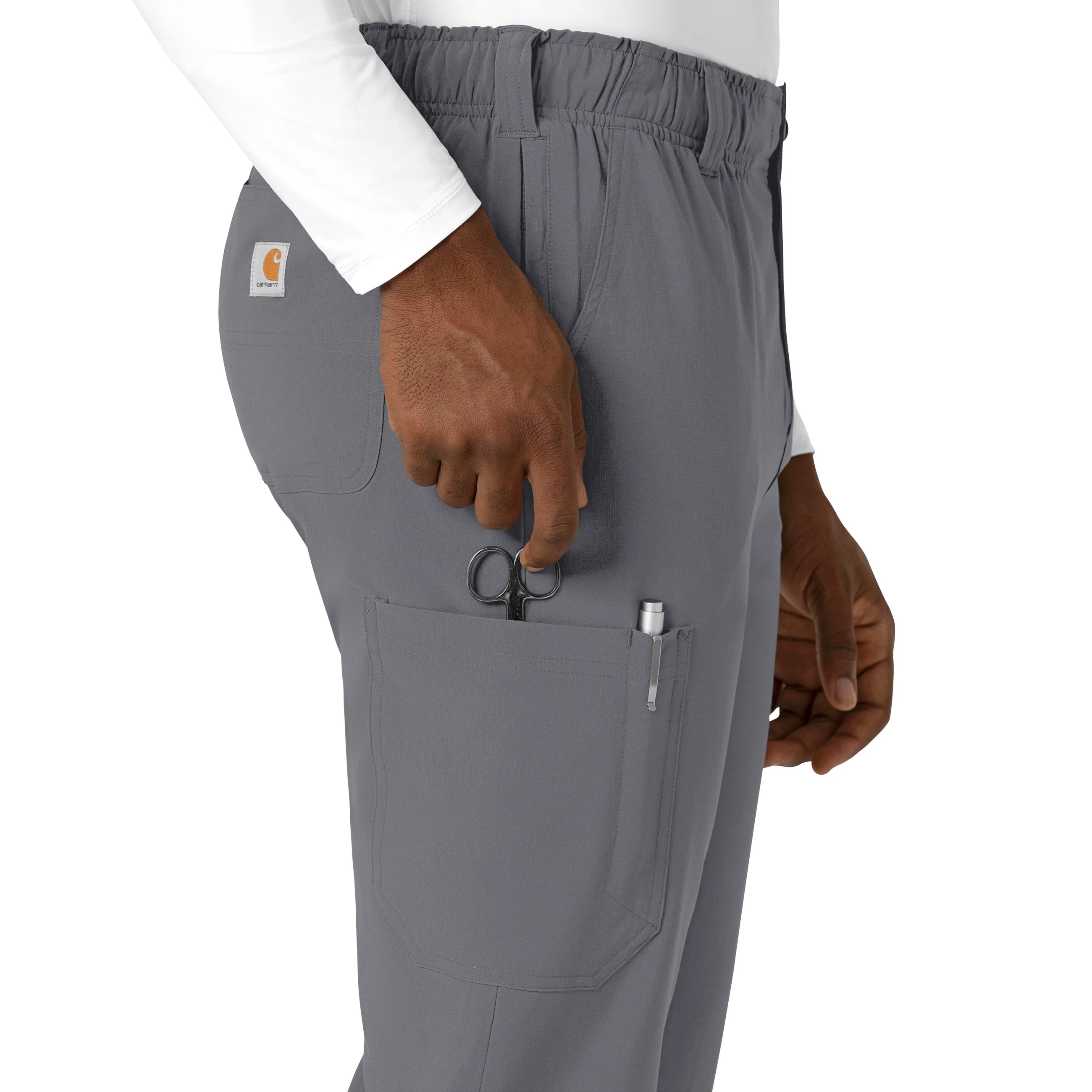 Carhartt Force Cross-Flex Men's Straight Leg Scrub Pant - Pewter - Image 6