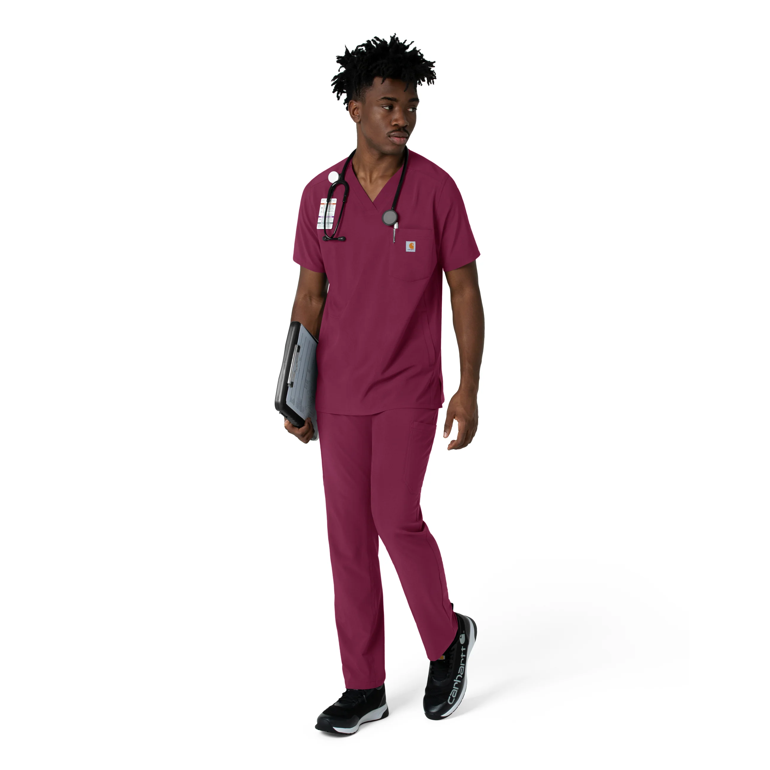 Carhartt Force Cross-Flex Men's Straight Leg Scrub Pant - Wine - Image 3