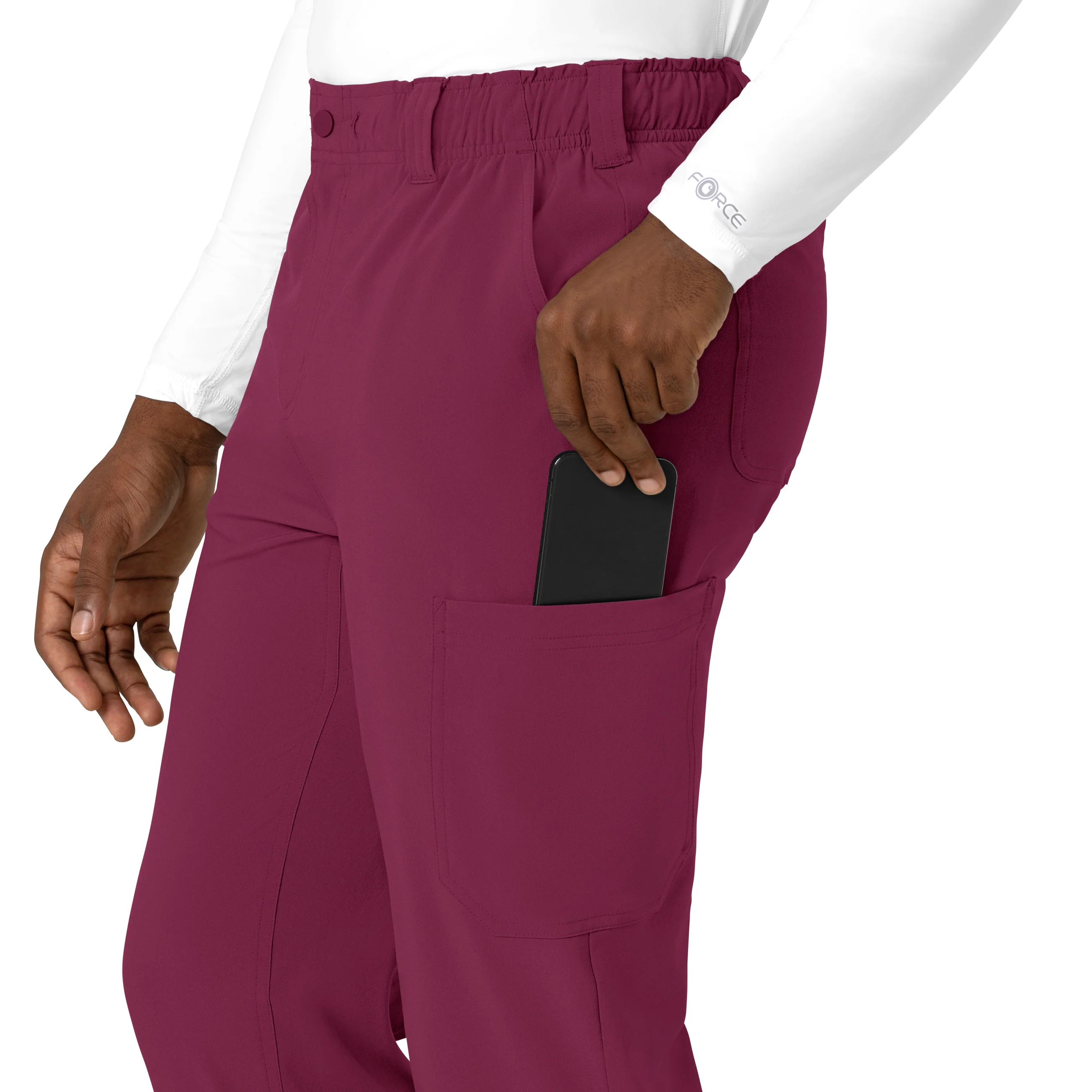 Carhartt Force Cross-Flex Men's Straight Leg Scrub Pant - Wine - Image 7