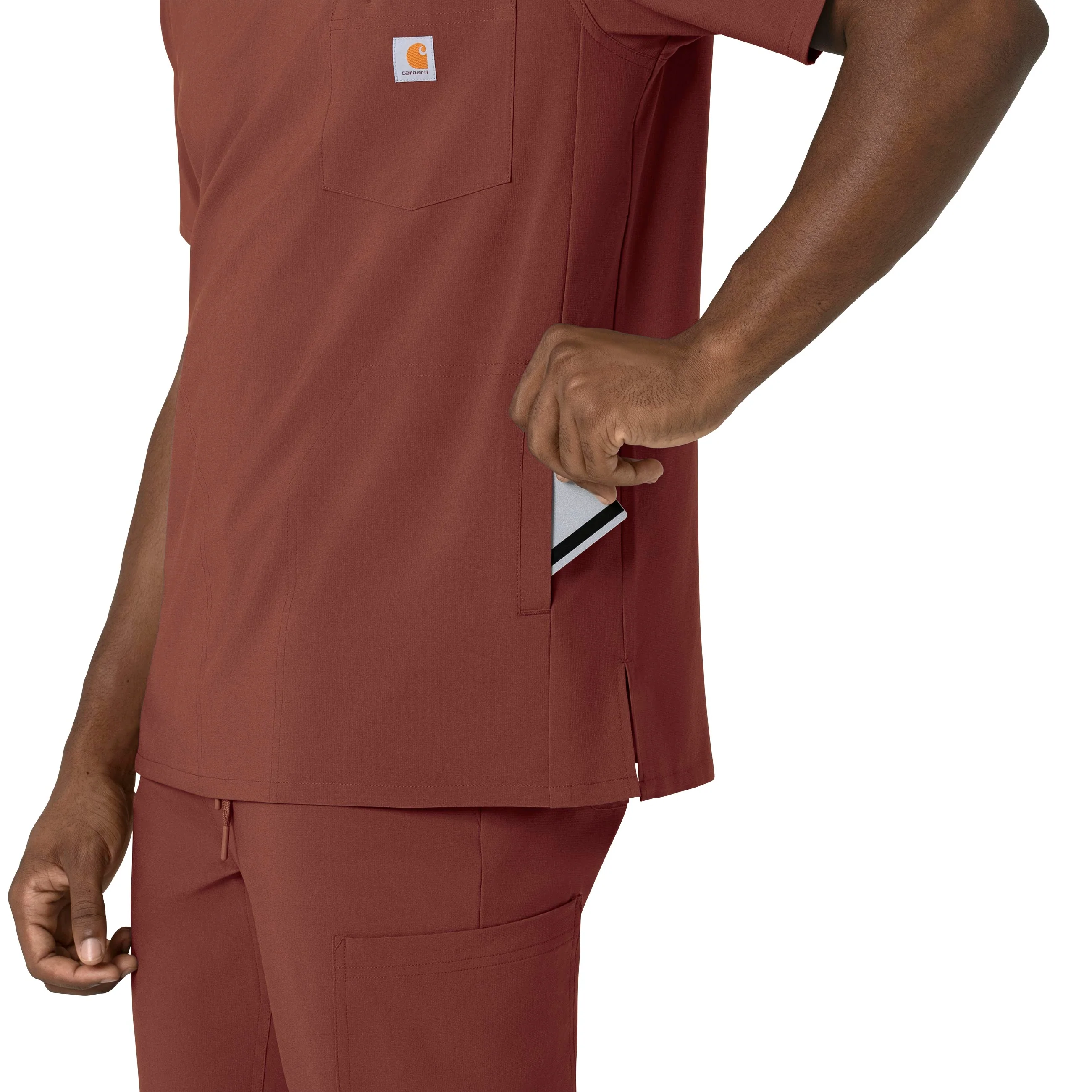 Carhartt Force Cross-Flex Men's V-Neck Scrub Top - Sable - Image 7