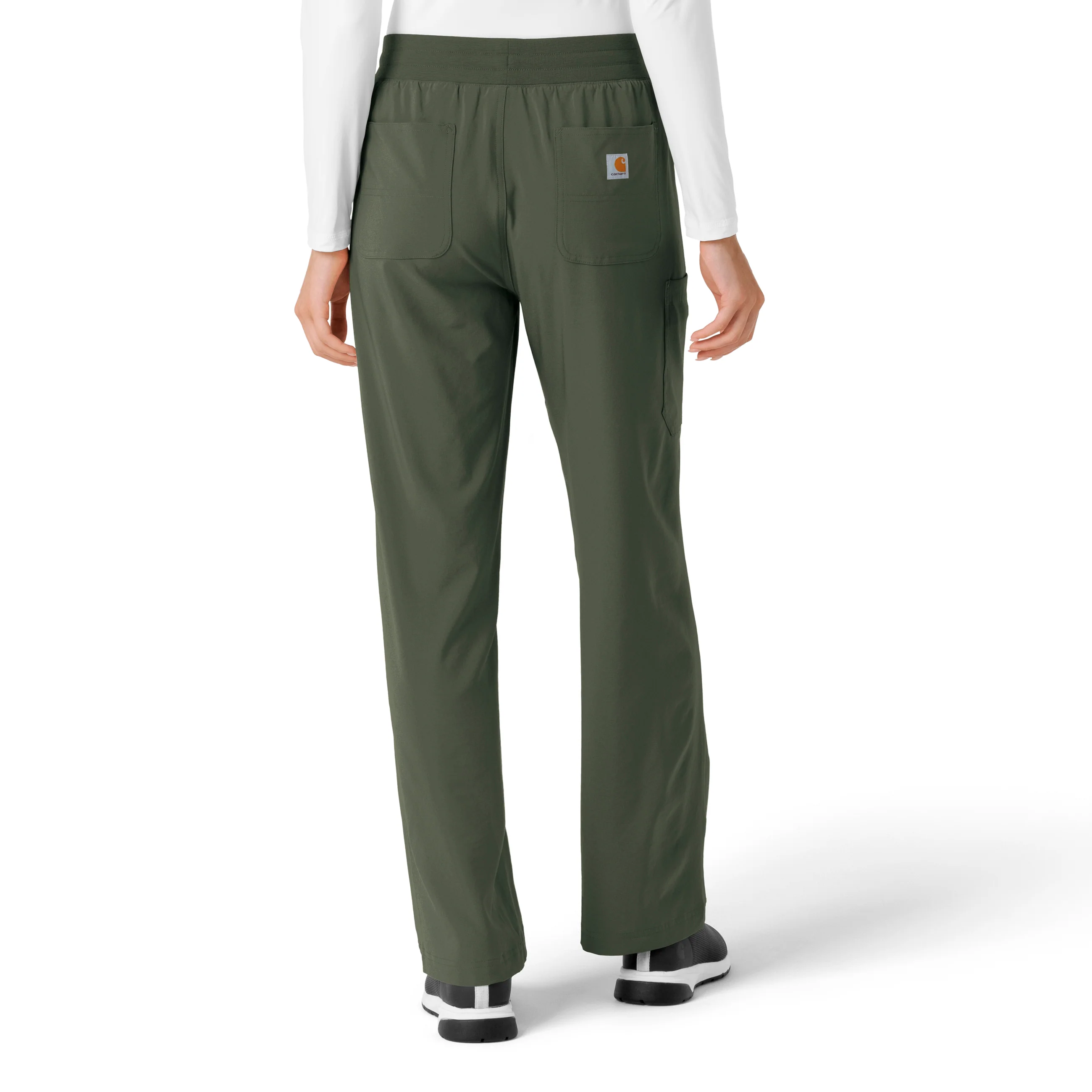Carhartt Force Cross-Flex Women's Boot Cut Scrub Pant - Olive - Image 2