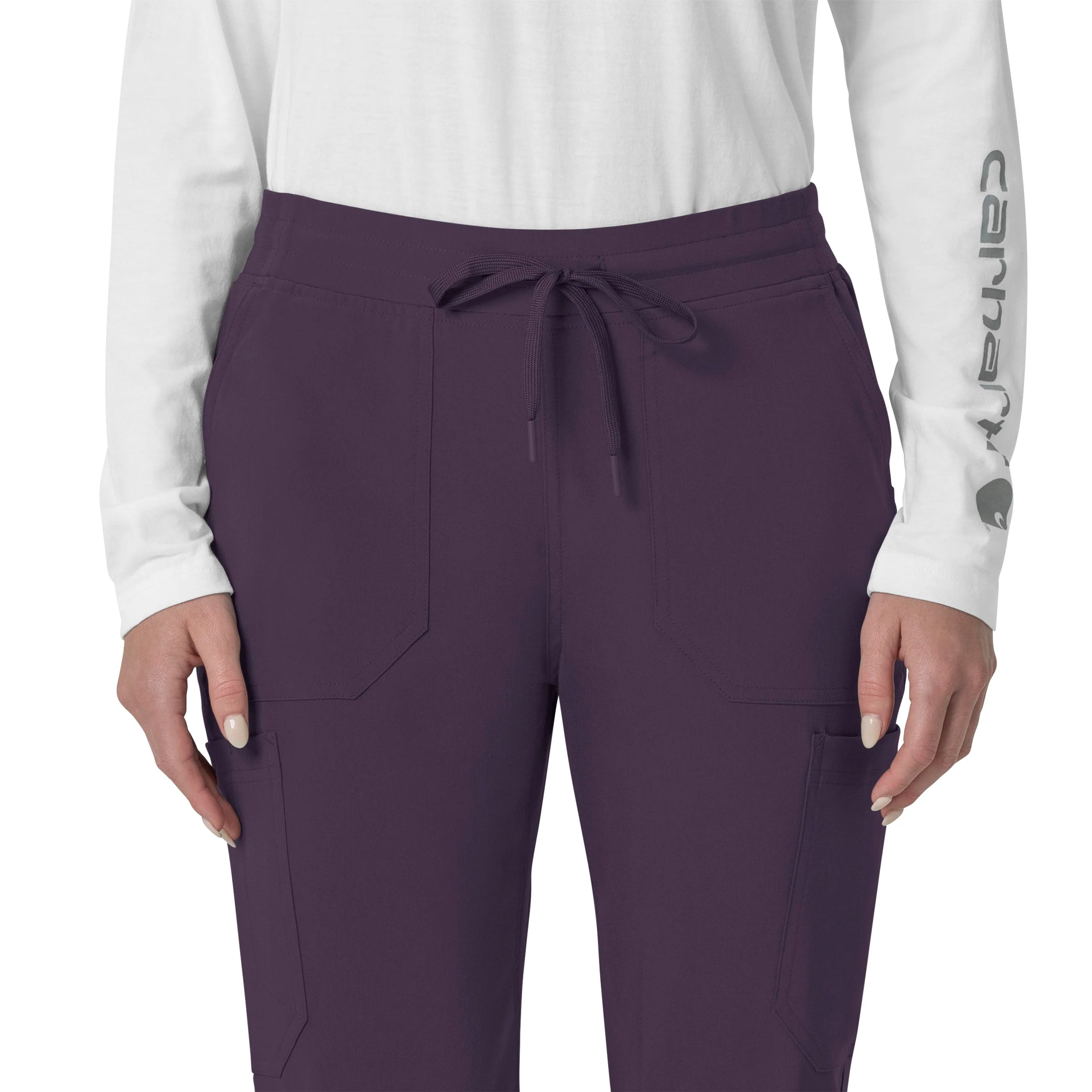 Carhartt Force Cross-Flex Women's Cargo Jogger Scrub Pant - Black Plum - Image 4