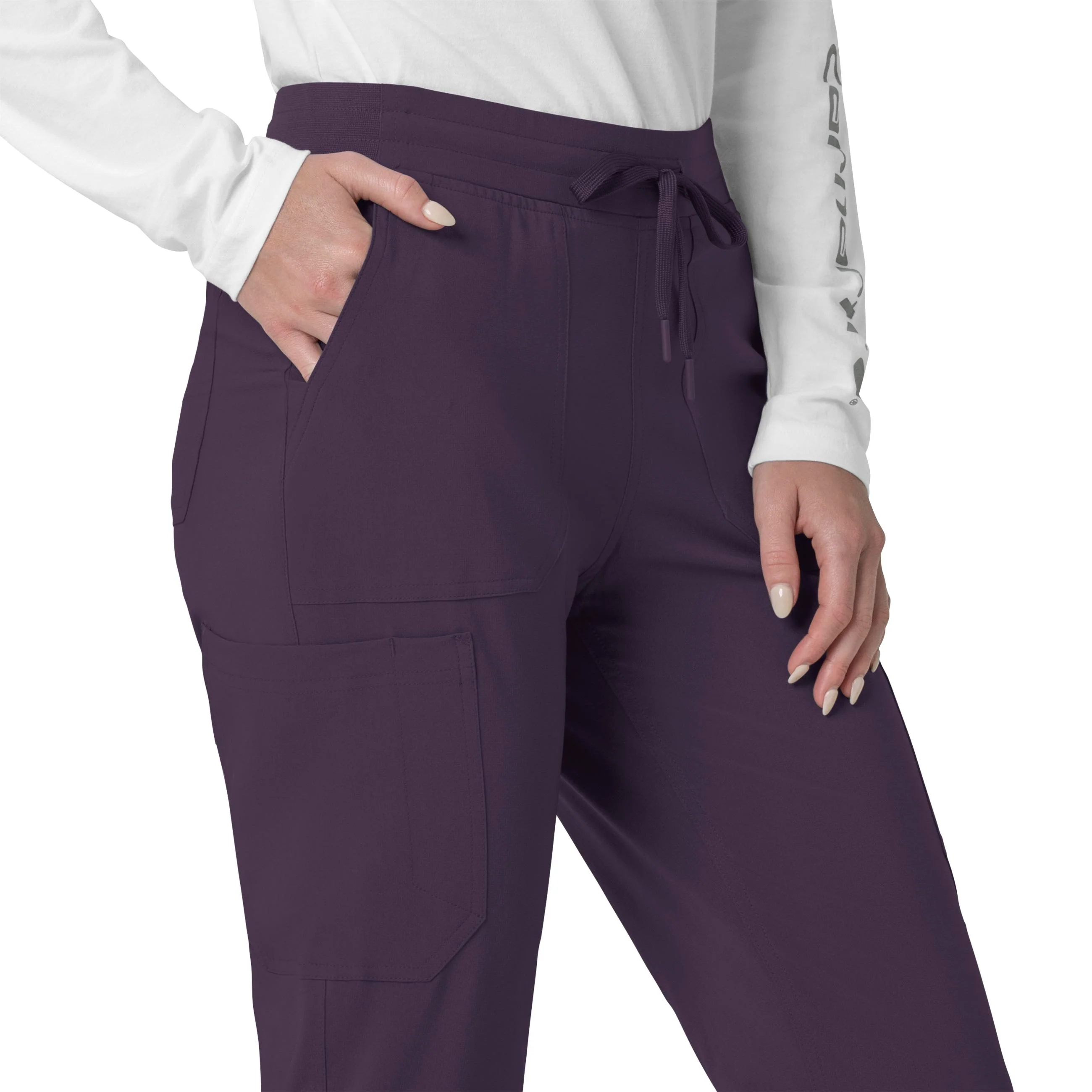 Carhartt Force Cross-Flex Women's Cargo Jogger Scrub Pant - Black Plum - Image 6