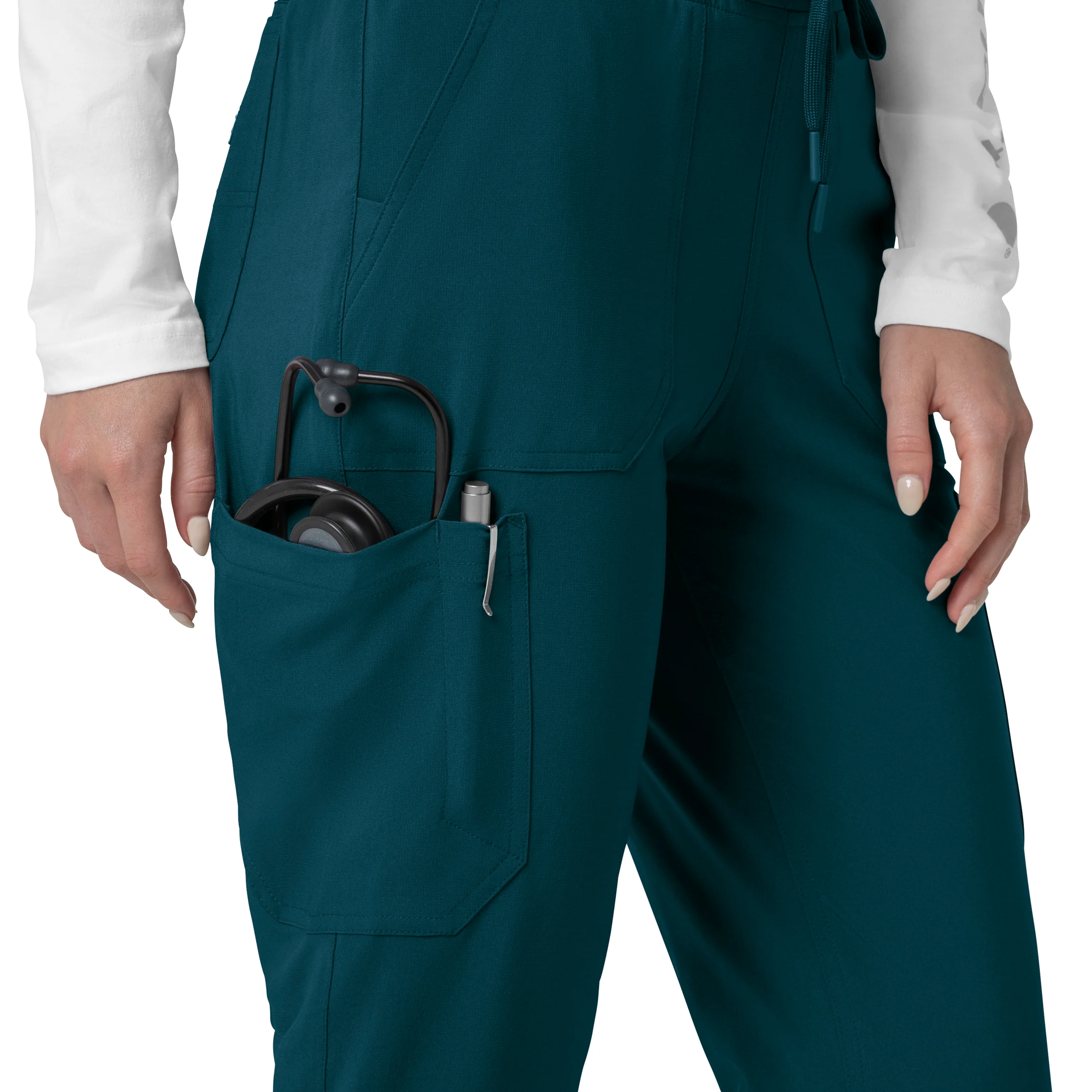Carhartt Force Cross-Flex Women's Cargo Jogger Scrub Pant - Caribbean - Image 7