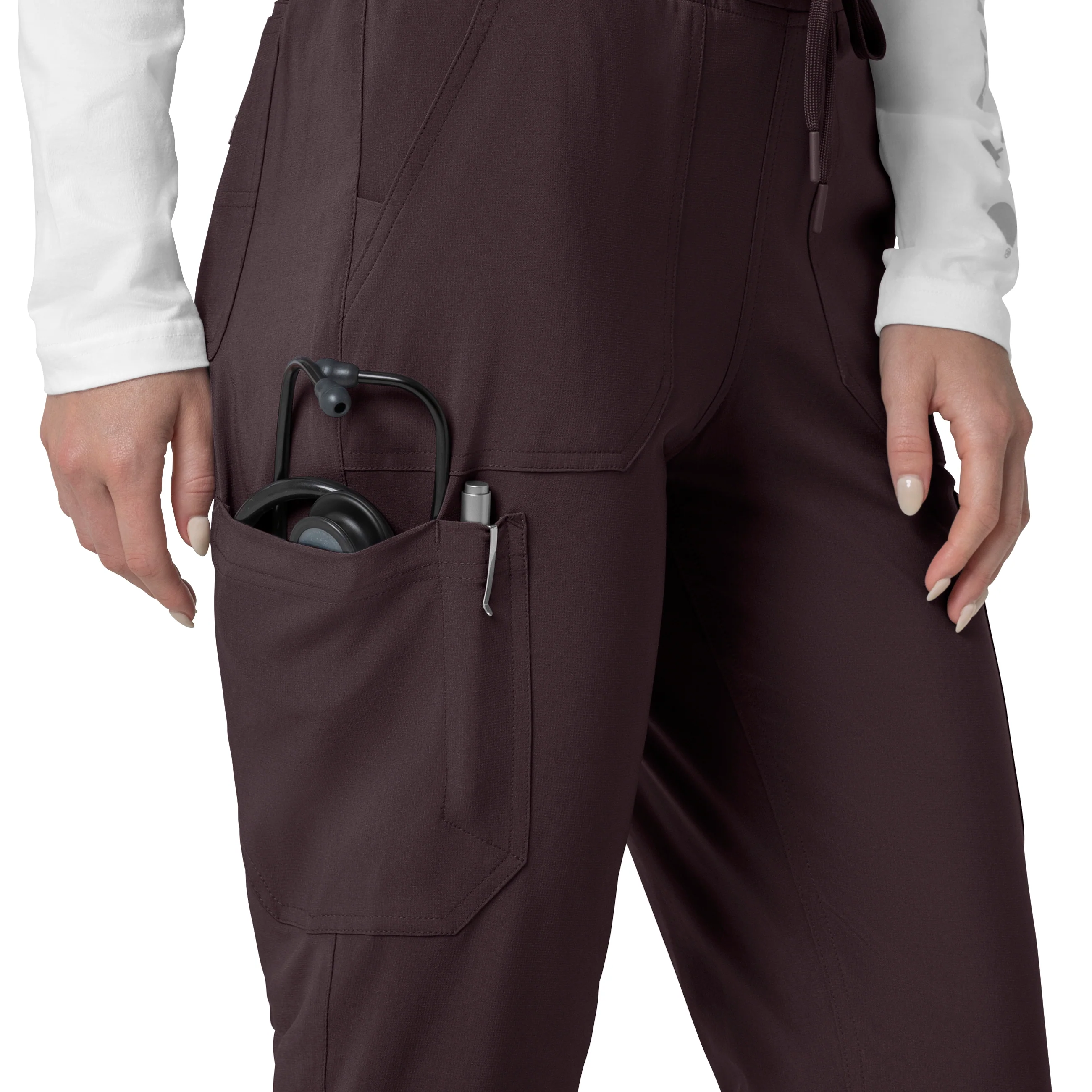 Carhartt Force Cross-Flex Women's Cargo Jogger Scrub Pant - Dark Sepia - Image 7