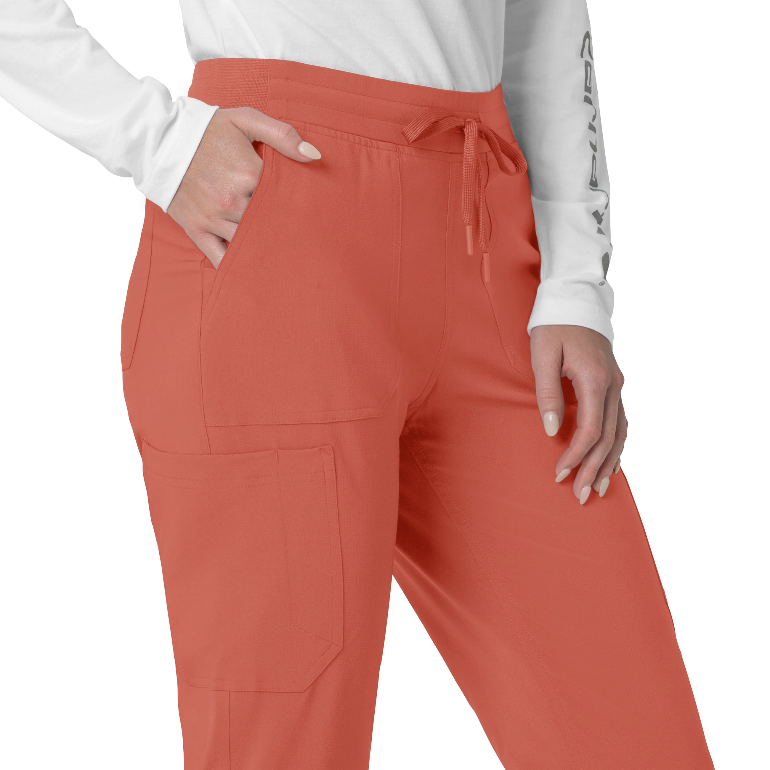 Carhartt Force Cross-Flex Women's Cargo Jogger Scrub Pant - Dusty Cedar - Image 6